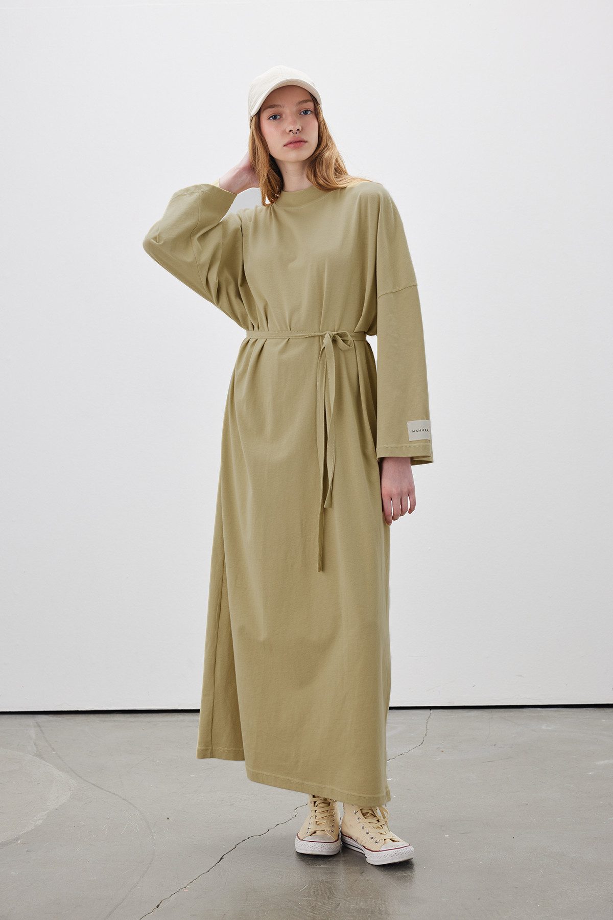 MANUKA Midikleid Oversized Langes Komfortkleid Schwarz