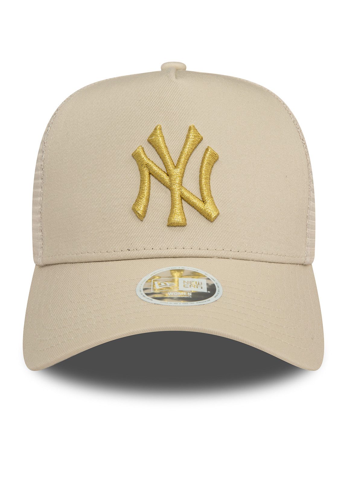 New Era Trucker Cap New Era Wmns Metallic Trucker Adjustable Cap NY YANKEES Beige Gold