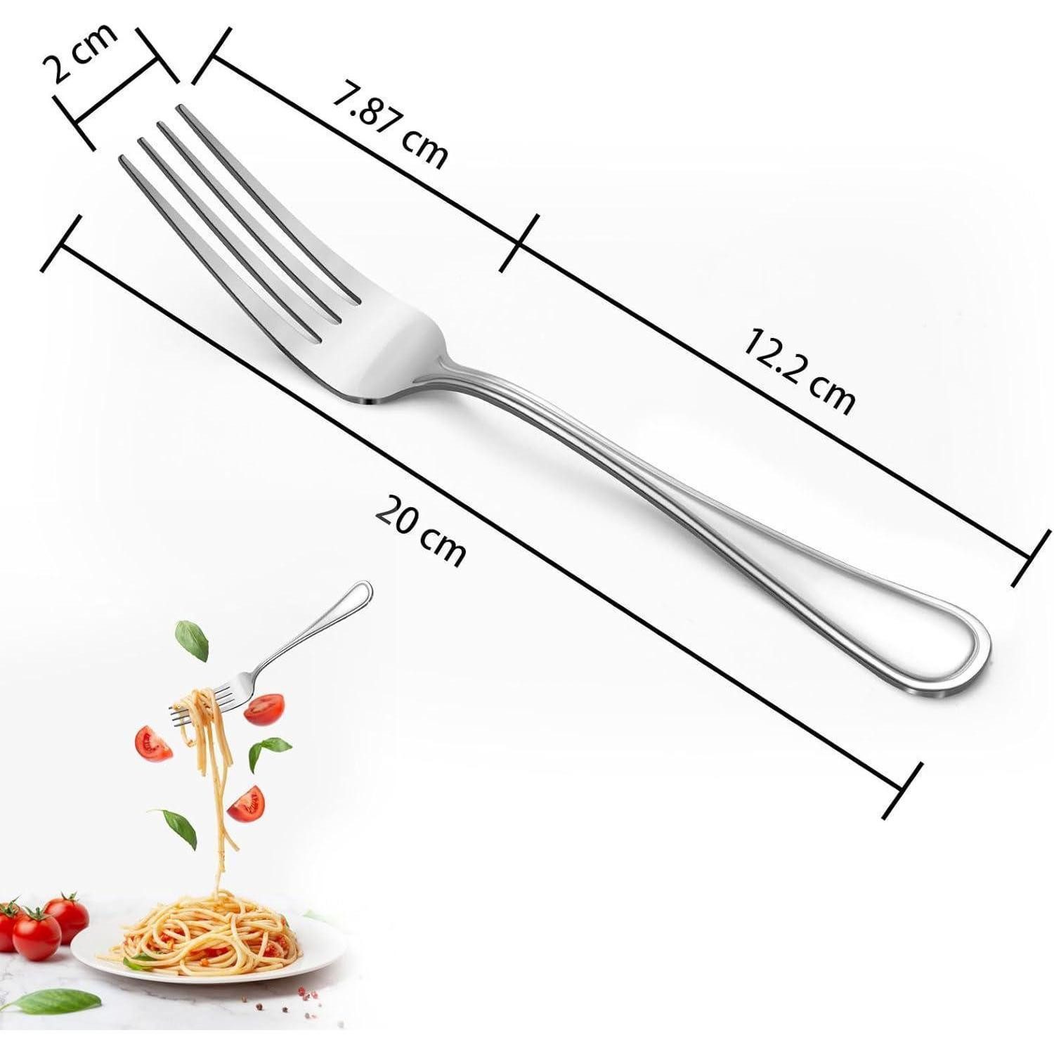 LuxusKollektion Besteck-Set Tafelgabeln Set 24tlg. Edelstahl 20cm Gemusterter Griff