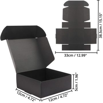 Kurtzy Geschenkbox Schwarze Geschenkboxen (10 Stück) - 12x12x5cm Kartonboxen, Black Gift Boxes (10 pcs) - 12x12x5cm Cardboard Boxes