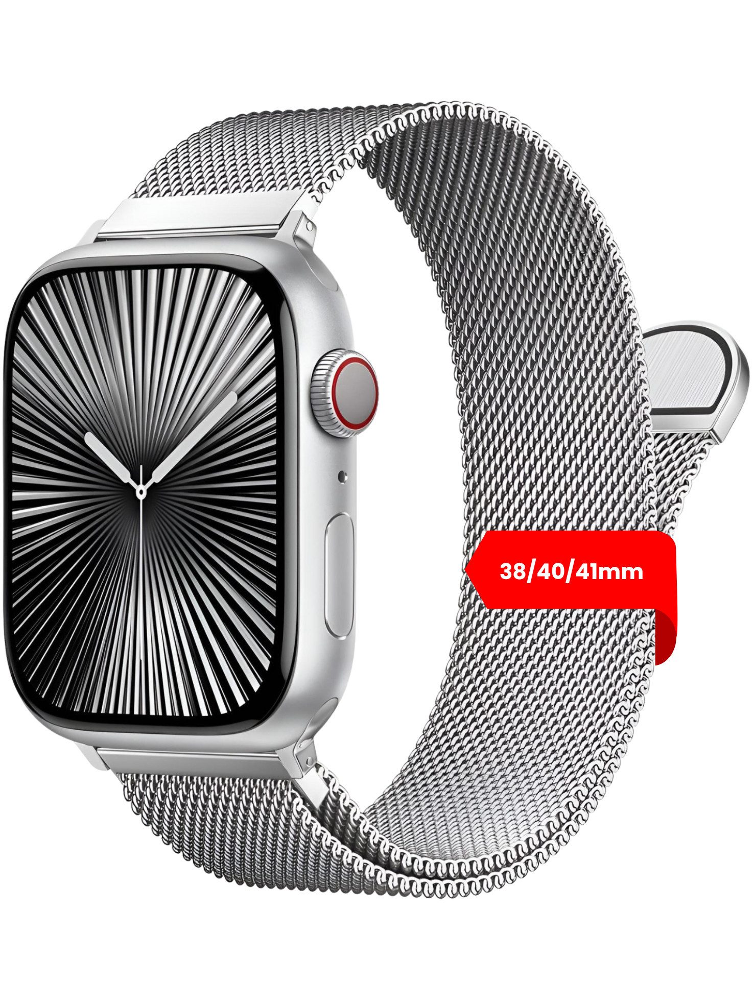S&T Design Smartwatch-Armband Armband Edelstahl für Apple Watch Magnetisch Mesh Milanaise, Kompatibel mit Apple Watch 38 / 40 / 41/ 42 / 44 / 45 / 46 / 49 Metall