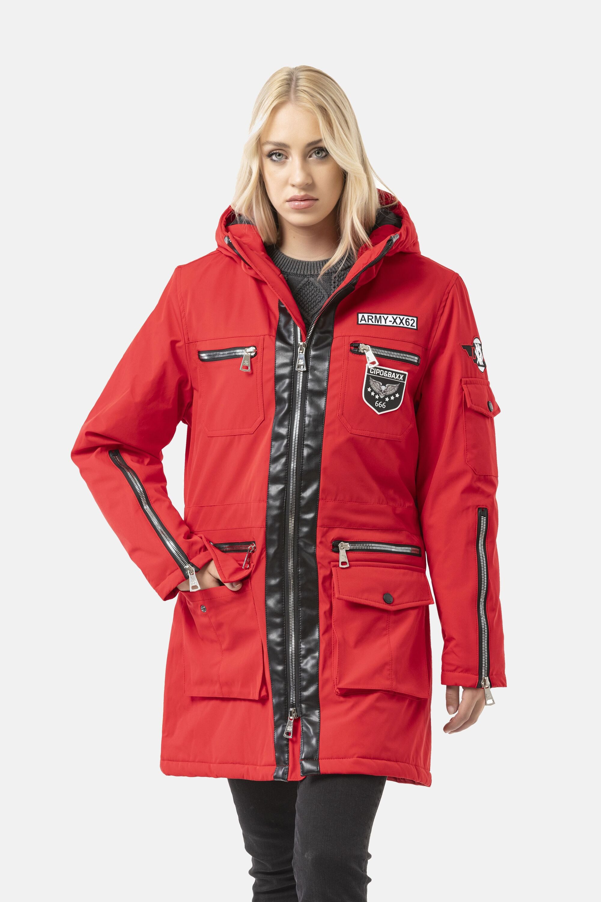 Cipo & Baxx Winterjacke WM144 mit Zipper-Details günstig online kaufen