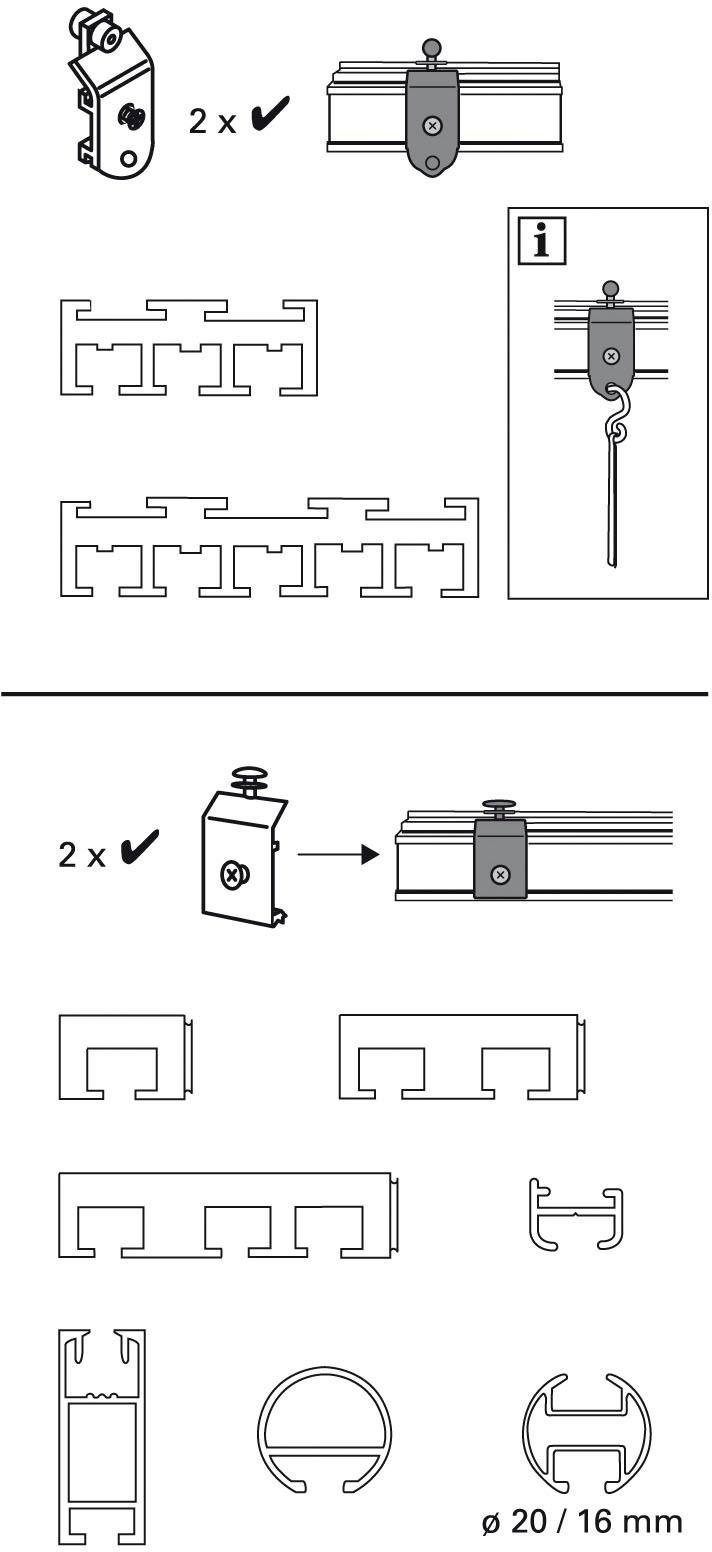 GARDINIA Gardinenröllchen Roller für Paneelwagen, (2-St), Serie Flächenvorh günstig online kaufen