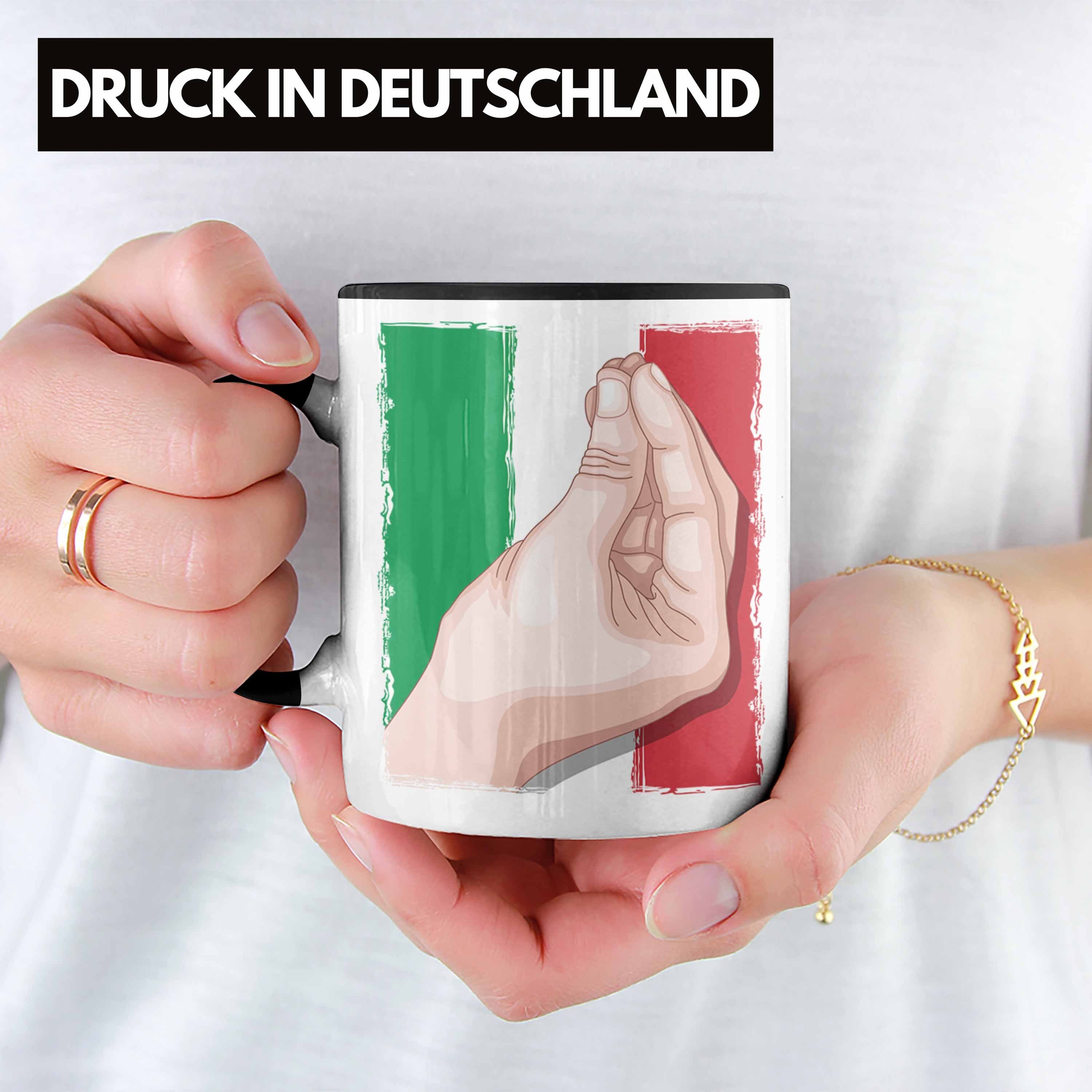 Trendation Tasse Tasse Italien Flagge Handbewegung Geschenk für Italien-Liebhaber