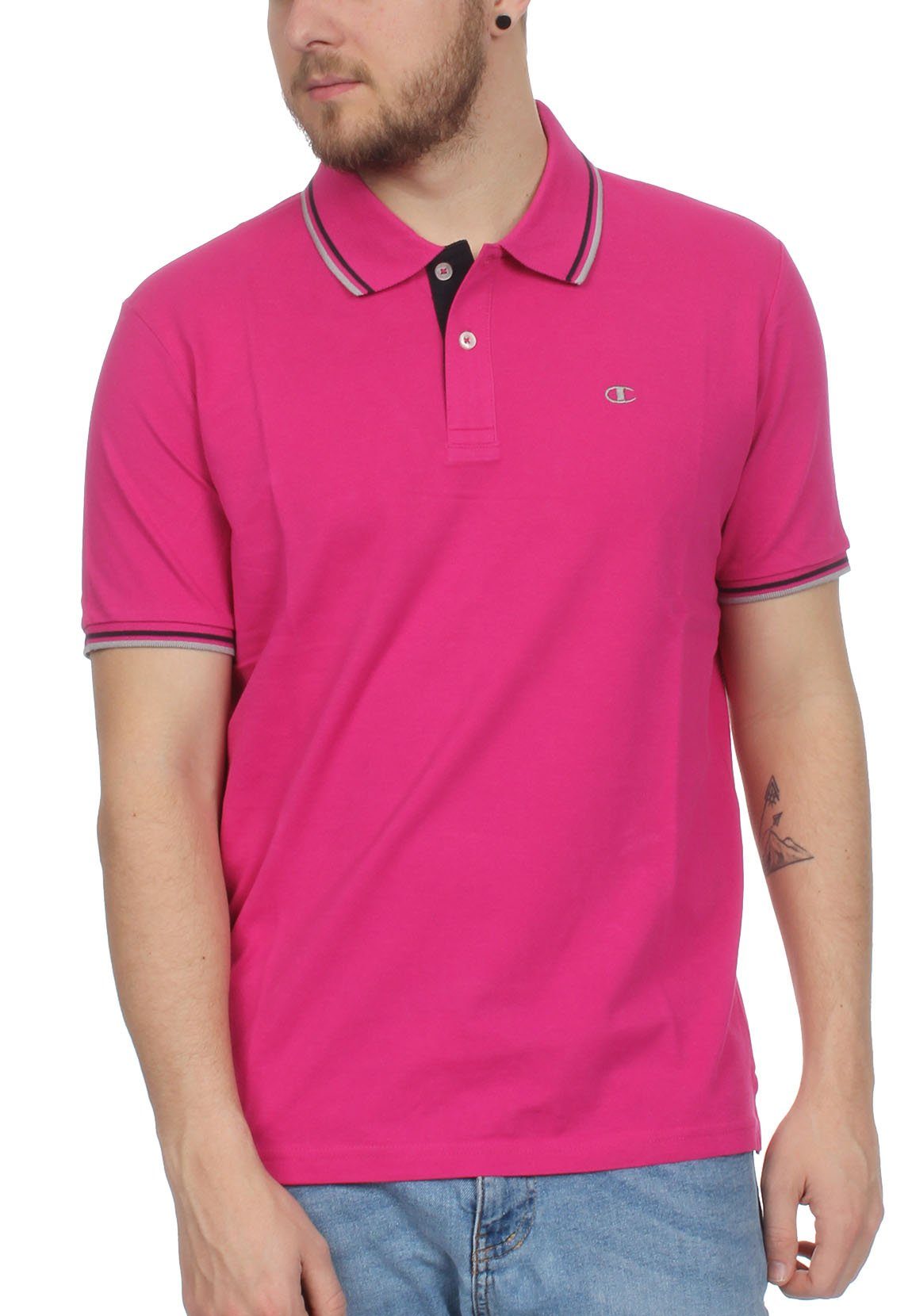Champion Authletic Herren 211847 pink Poloshirt Champion Poloshirt S21