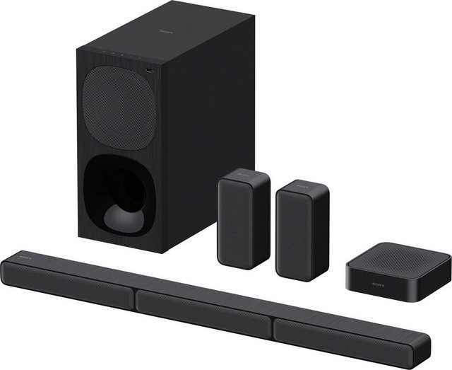 Sony HT-S40R Kanal- 5.1 Soundbar (Bluetooth, 600 W, inkl. kabelgebundenem Subwoofer, kabellosen Rear-Lautsprechern, Surround Sound, Dolby Digital)