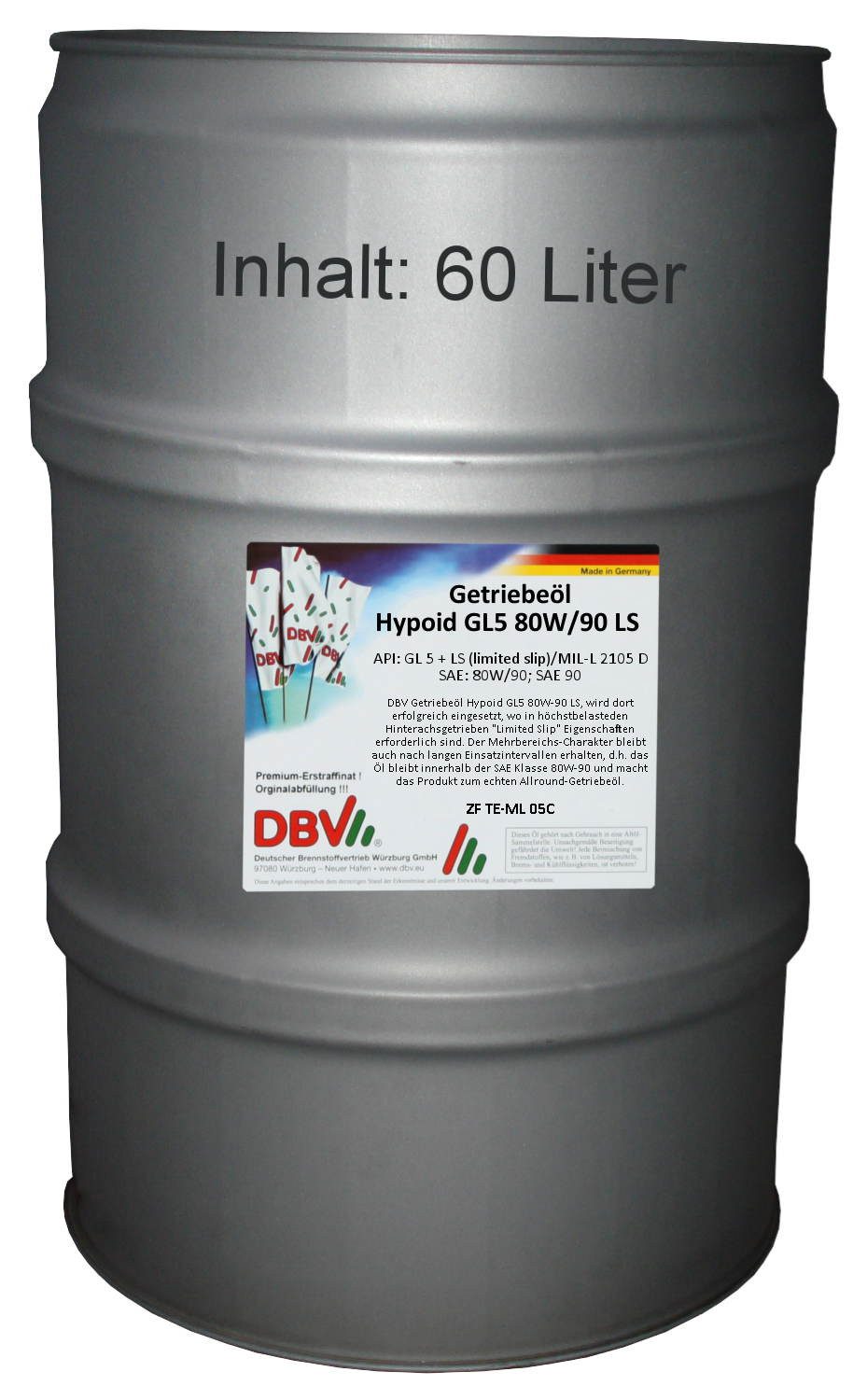 DBV Motoröl DBV 80W-90 / SAE 90 LS 60-Liter-Fass