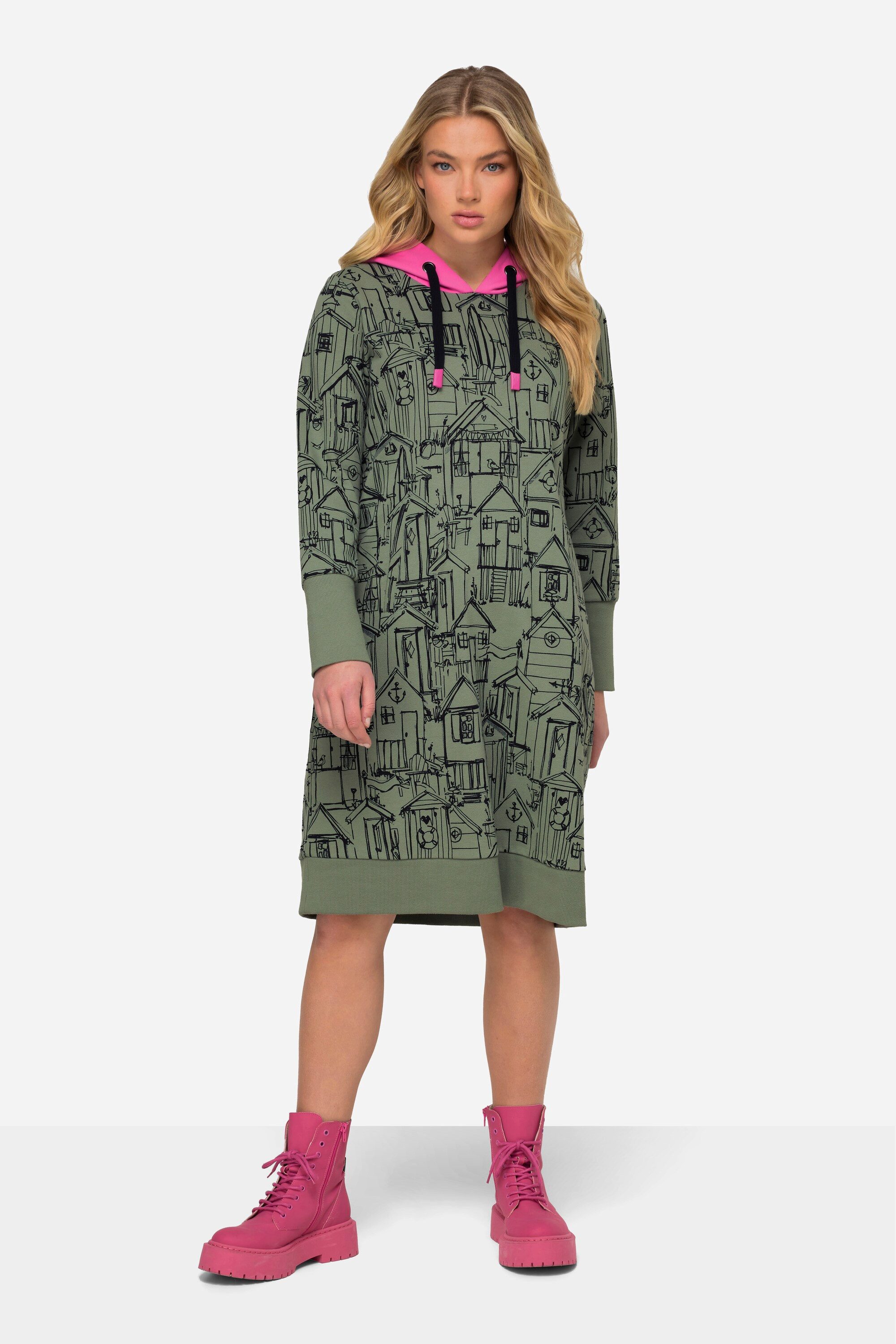 Laurasøn Midikleid Sweatkleid allover Print günstig online kaufen