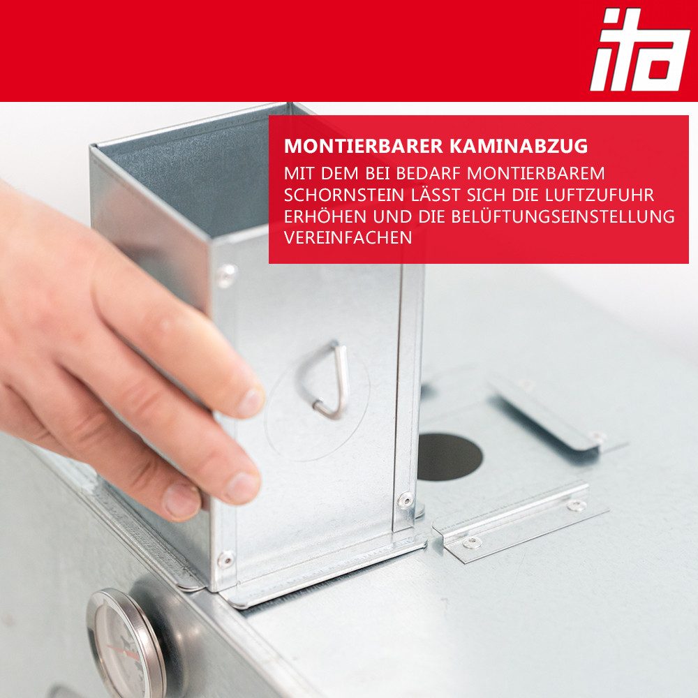 ITA Räucherofen Räucherofen 7012 - Premium Räucherschrank mit 3 Etagen, 1-St., Smoker mit Heizspirale & Räuchertisch und Rauchgenerator – Bild 4 von 5