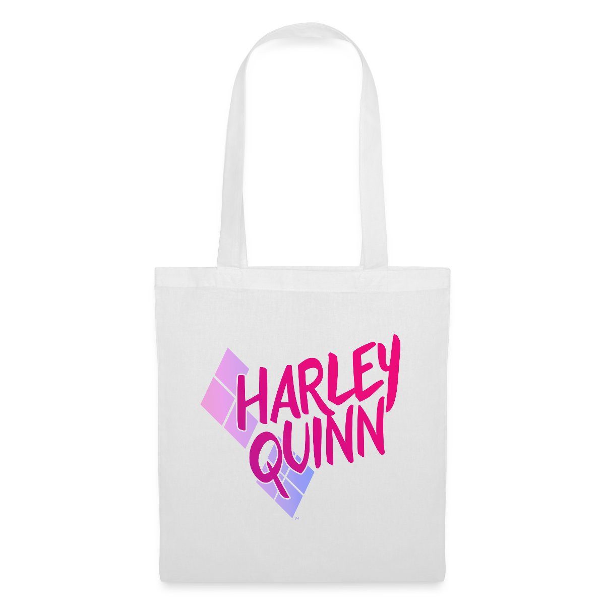 Spreadshirt Henkeltasche Harley Quinn Rautenstyle Pink Stoffbeutel (1-tlg)