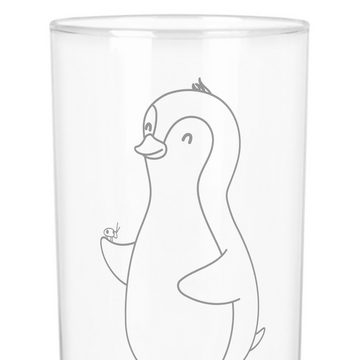Mr. & Mrs. Panda Glas 400 ml Pinguin Marienkäfer - Transparent - Geschenk, Wasserglas, Wass, Premium Glas, Unikat durch Gravur