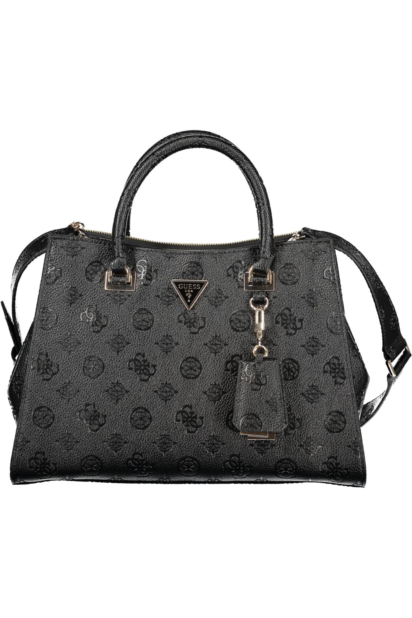 GUESS JEANS Umhängetasche, Elegante schwarze Damentasche mit abnehmbarem Schultergurt und Taschen