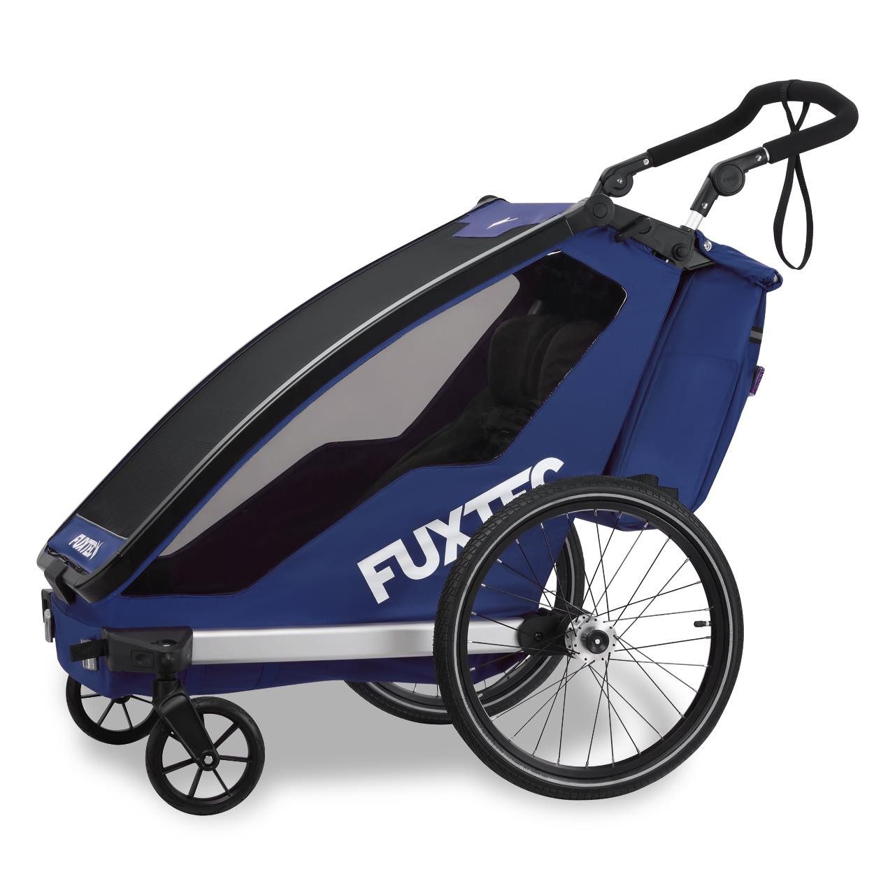 FUXTEC Fahrradkinderanhänger FX-FA1neu, faltbar, für 2 Kinder geeignet, mit 5-Punkt-Sicherheitsgurte