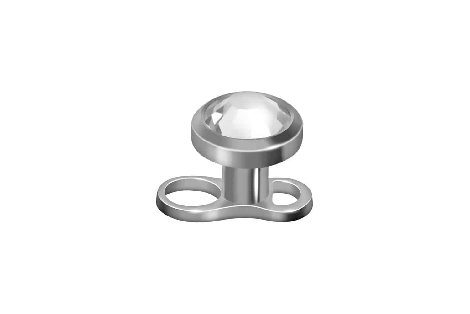 Piercing-Implantat Titan Mini Dermal Anchor DISC + KRISTALL