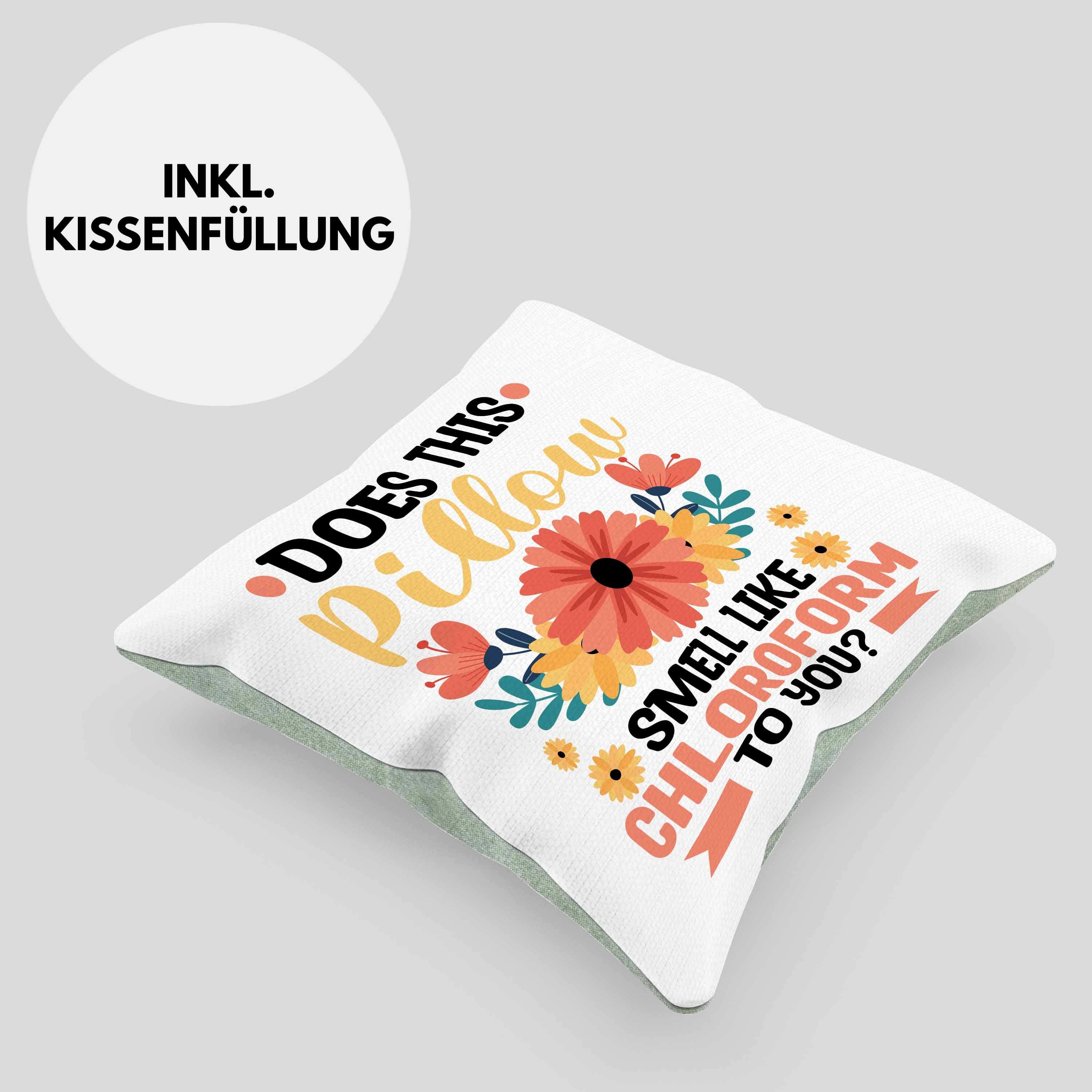 Trendation Dekokissen Trendation - This Pillow Füllung Does Like Grün Kissen For Smell Spruch Lustiger You Geschenk Dekokissen 40x40 mit Geschenkidee