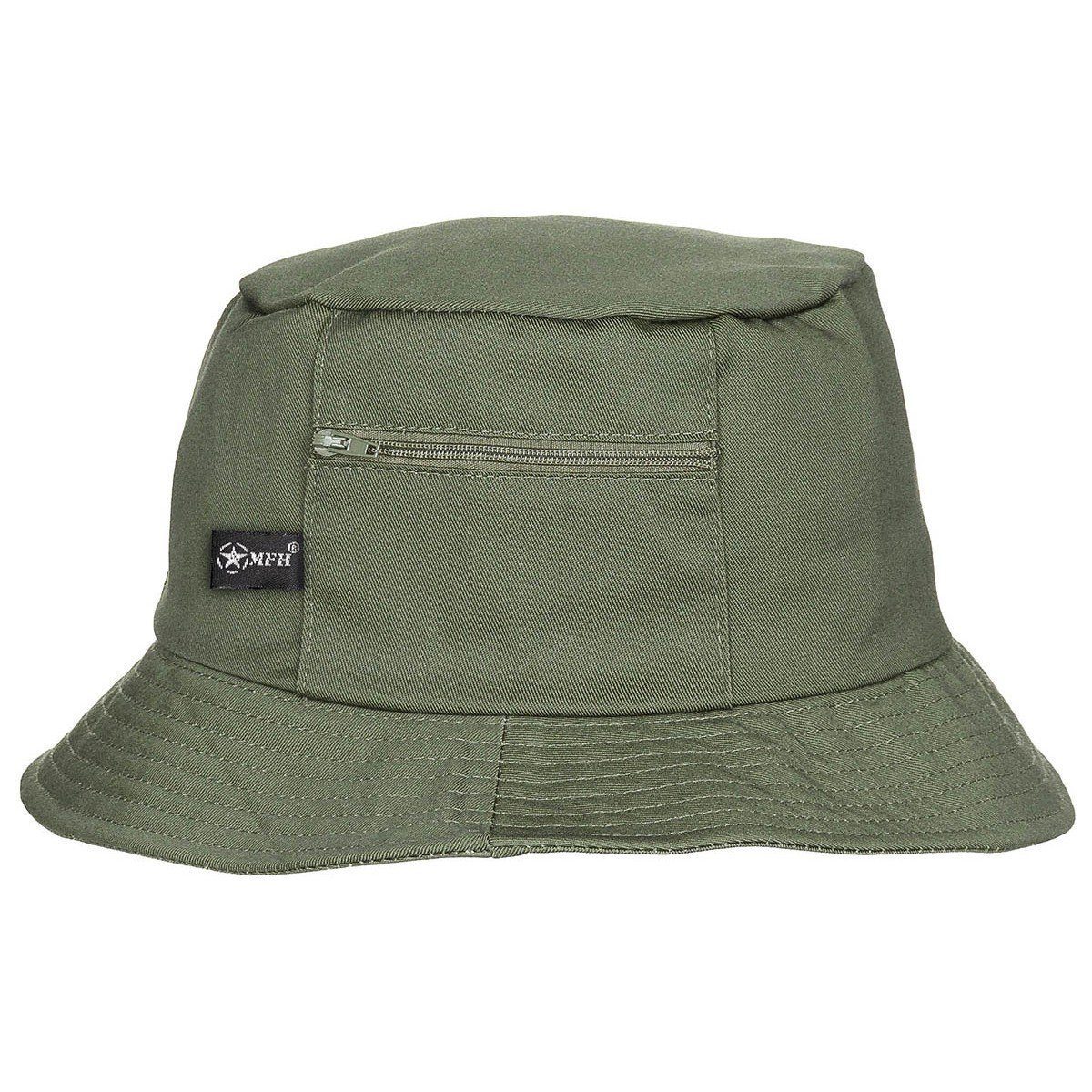 MFH Outdoorhut Anglerhut oder Fischermütze kleine Seitentasche, oliv günstig online kaufen