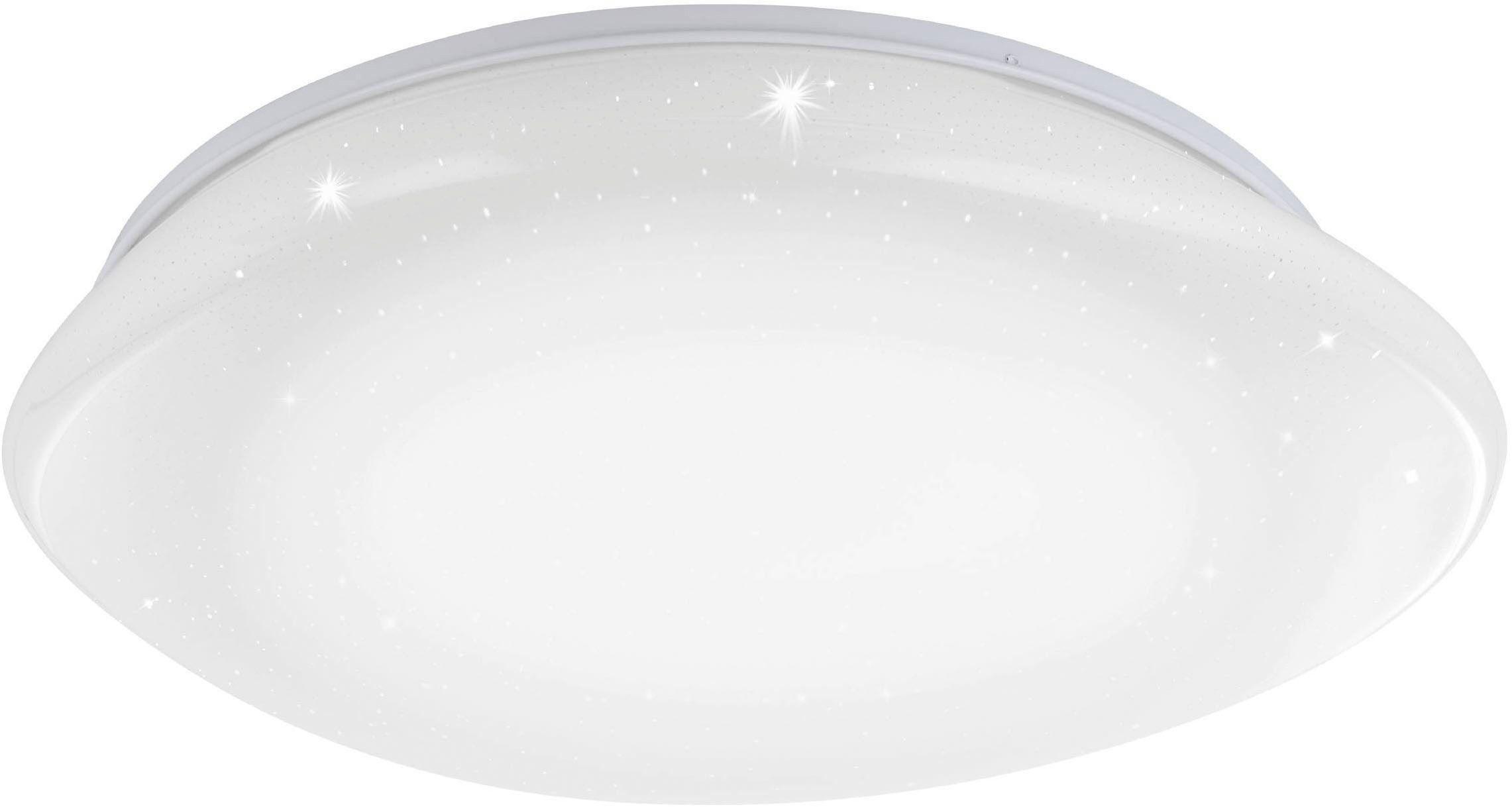 EGLO Deckenleuchte Sileras Deckenlampe, Sternhimmel-Effekt, Stahl und Kunststoff, Lampe, CCT - über Fernbedienung, Dimmfunktion, dimmbar über Fernbedienung, mehrere Helligkeitsstufen, LED fest integriert, Neutralweiß, Kaltweiß, Warmweiß, Wand-/Deckenleuchte - H8,5 x Ø60 cm - weiß - 31W inkl.