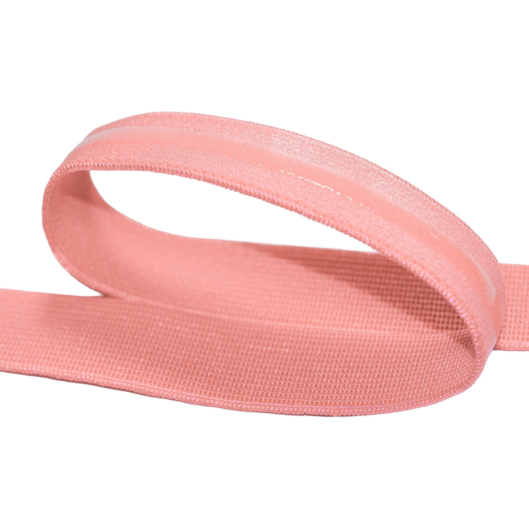 maDDma Gummiband Gummilitze mit Silikonstreifen 10mx10mm Gummiband elastisch rutschfest, rosa