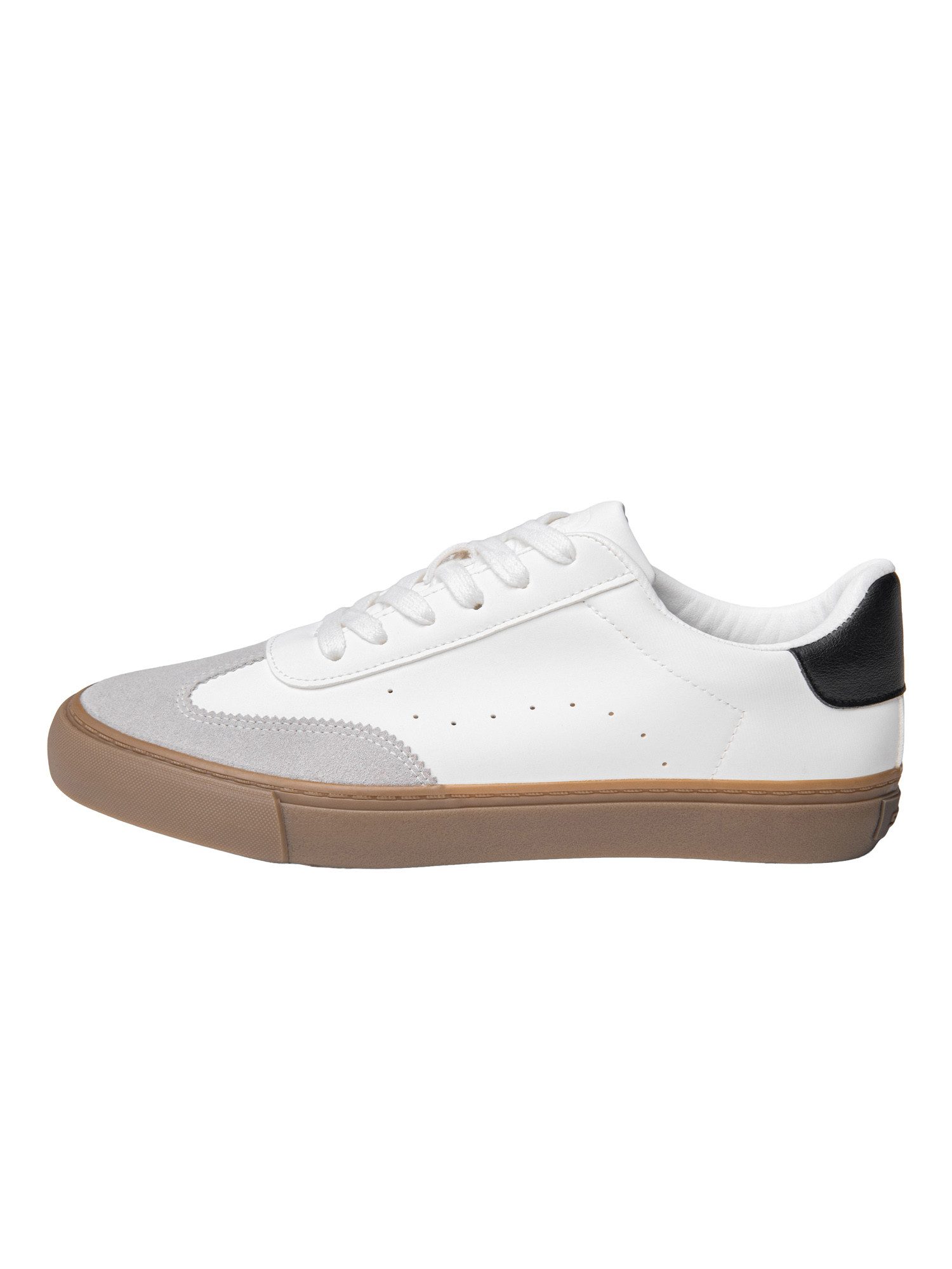 OMBRE Herren Sneaker mit Schnürung aus Kunstleder Weiß 40 Sneaker (kein Set) in Unifarbe