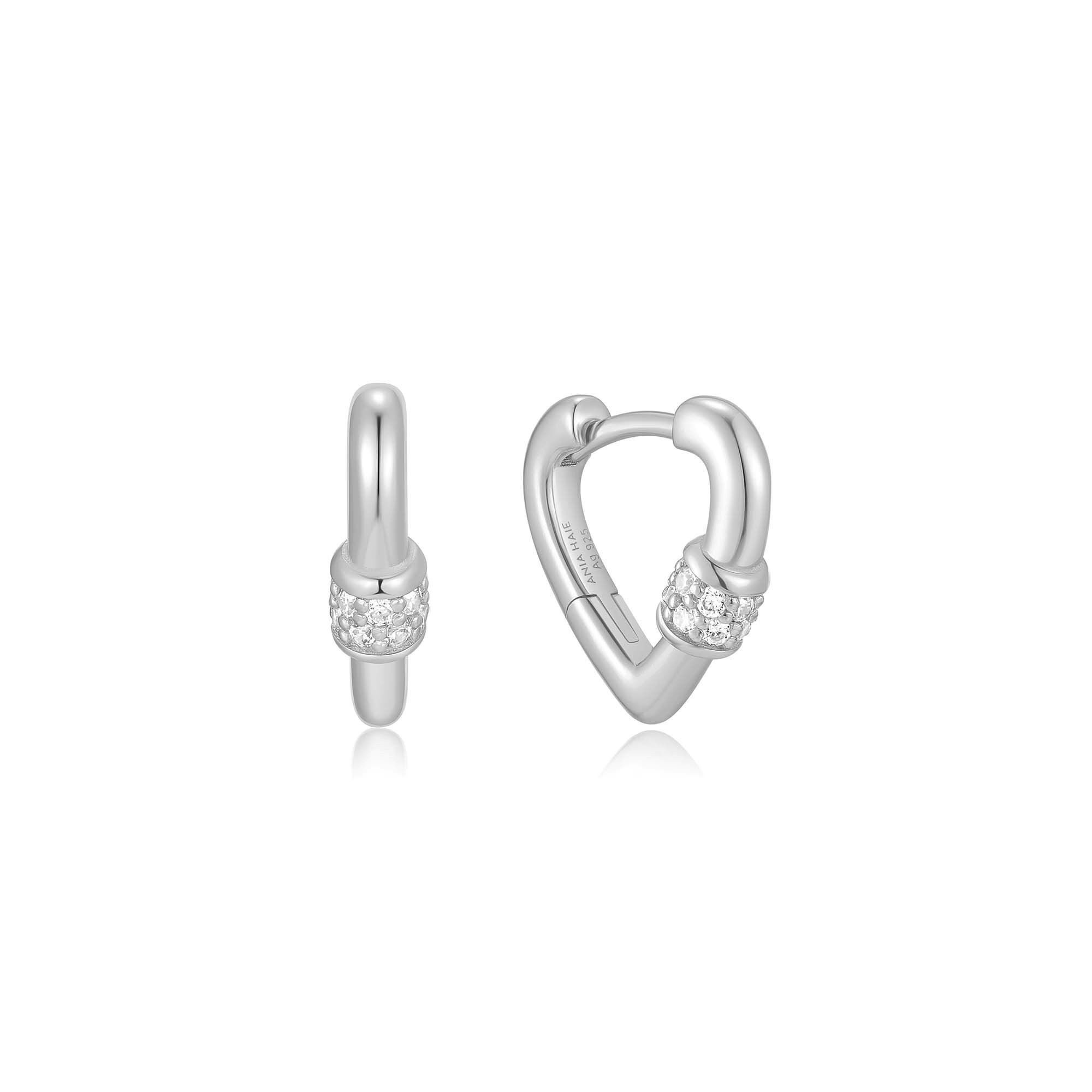 Ania Haie Paar Ohrstecker Mini Heart Huggies 925er Sterlingsilber