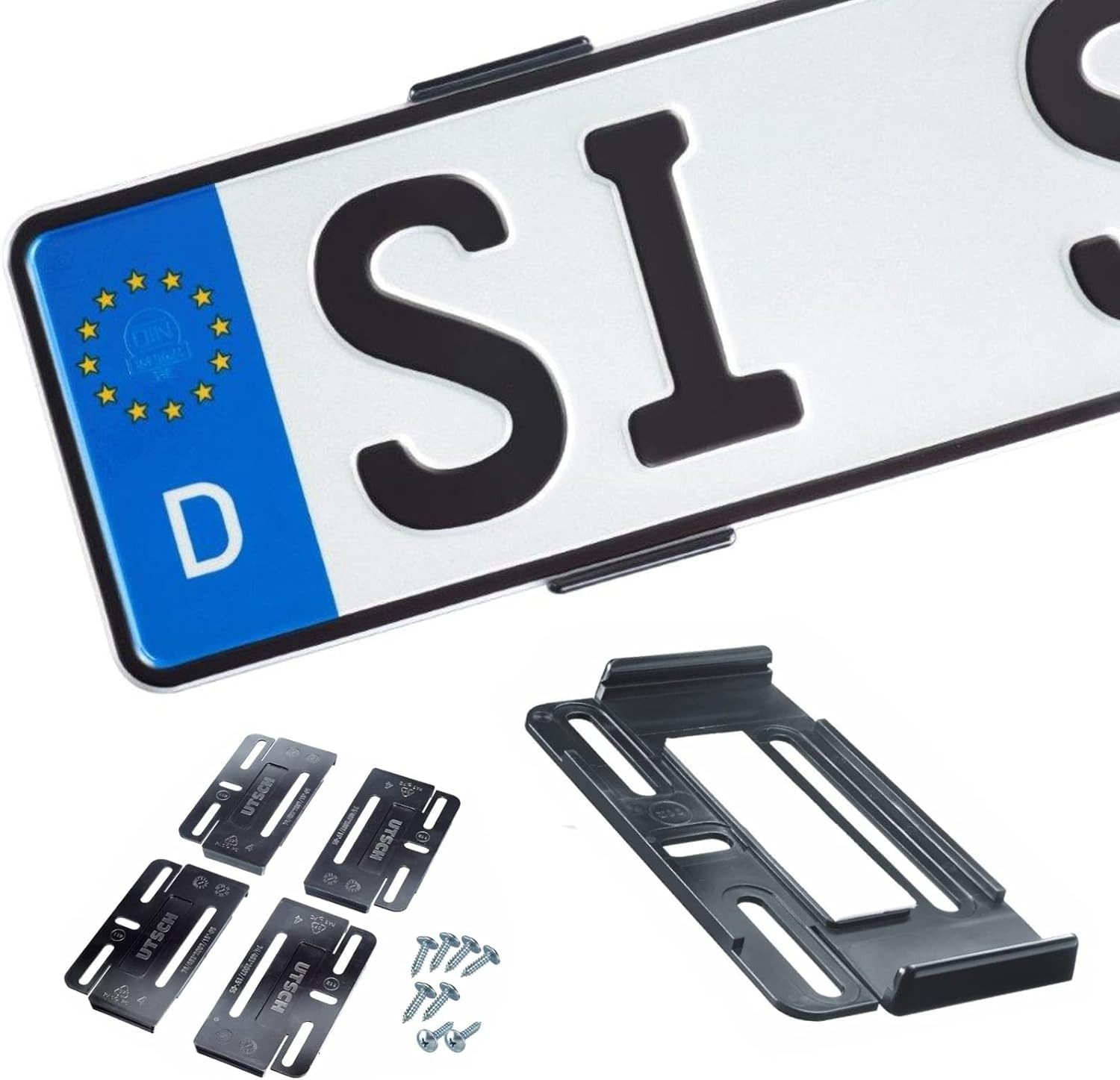 Utsch Ag Kennzeichenhalter UTSCH Simple-Fix rahmenloser Kennzeichenhalter schwarz – Bild 2 von 5