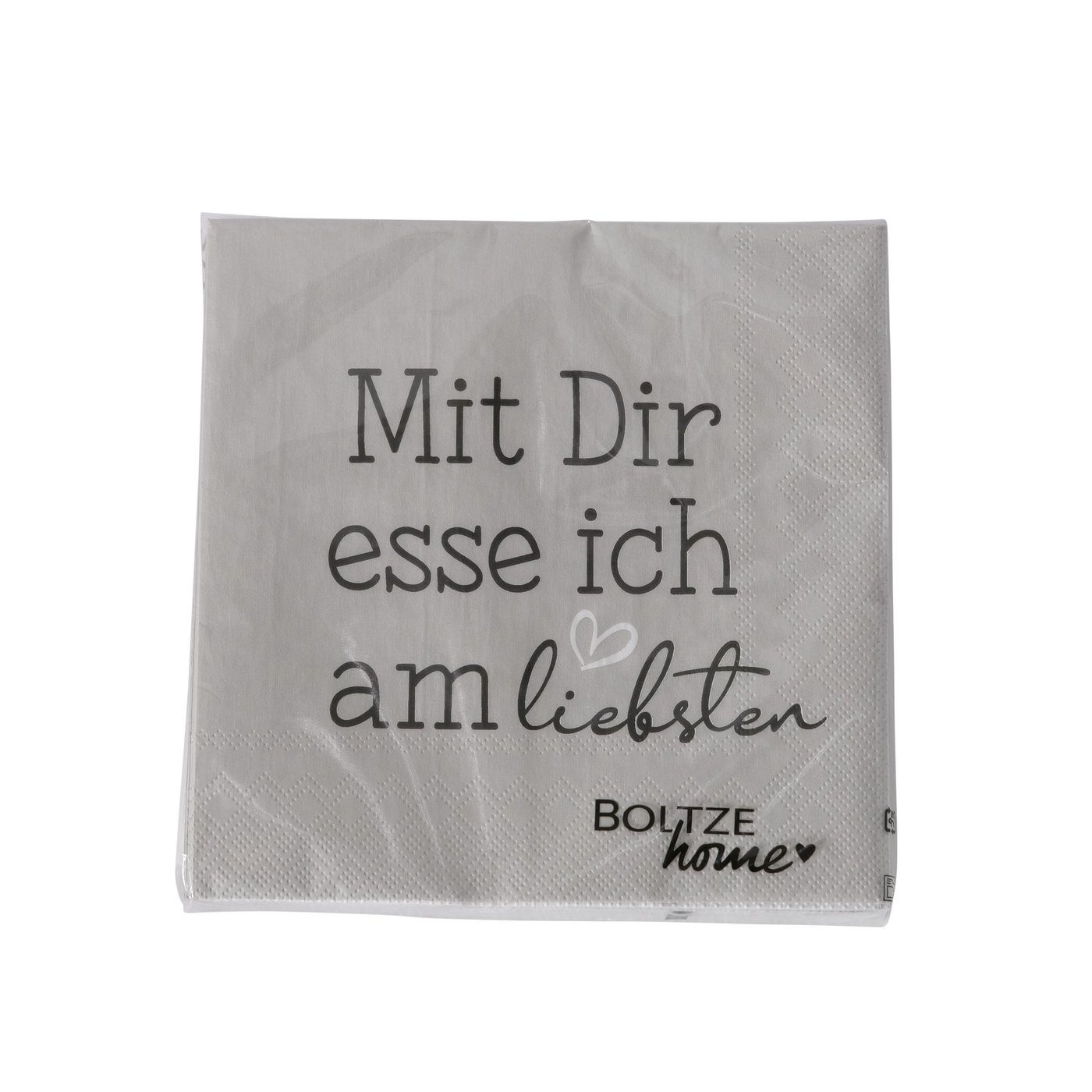 BOLTZE Papierserviette Boltze - Du bist mein Lieblingsgast + mit dir esse ich am liebsten, (2er Set, 40 St)