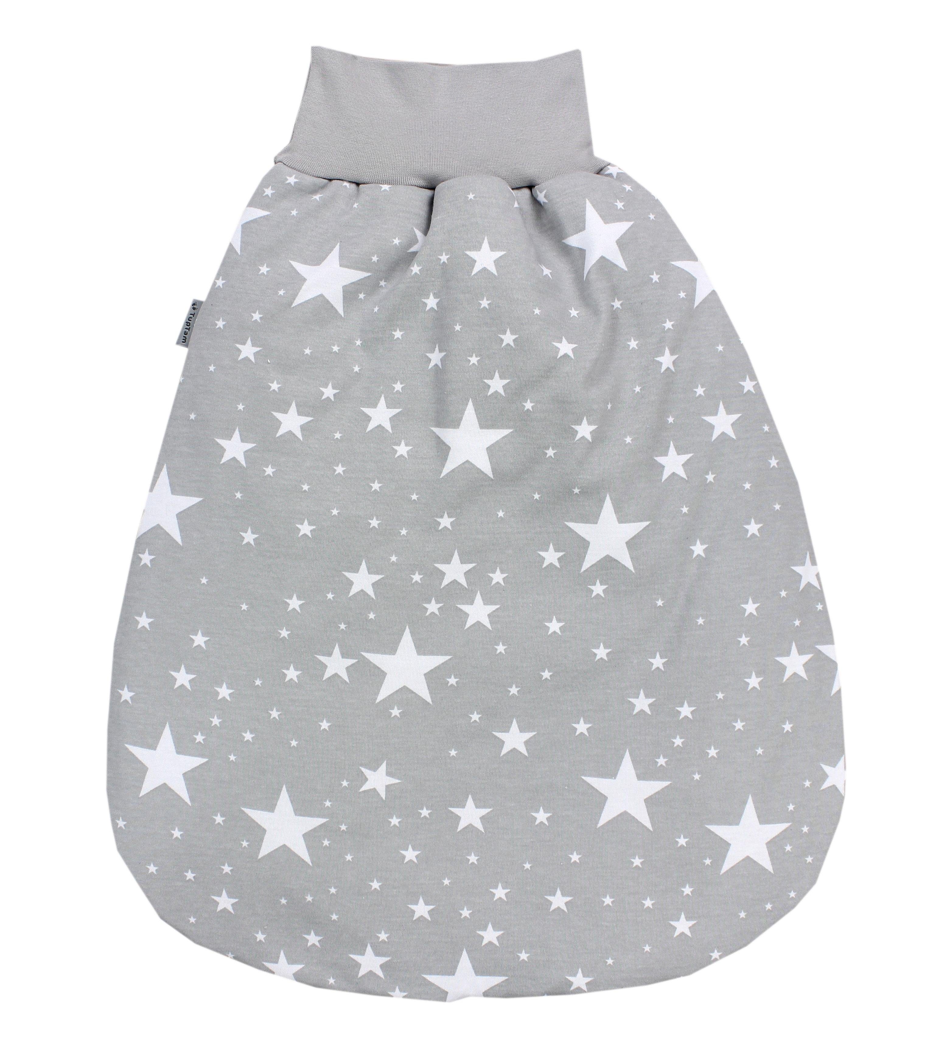 TupTam Babyschlafsack TupTam Sterne Bund Unisex Grau Strampelsack mit Weiße breitem Wattiert Baby 