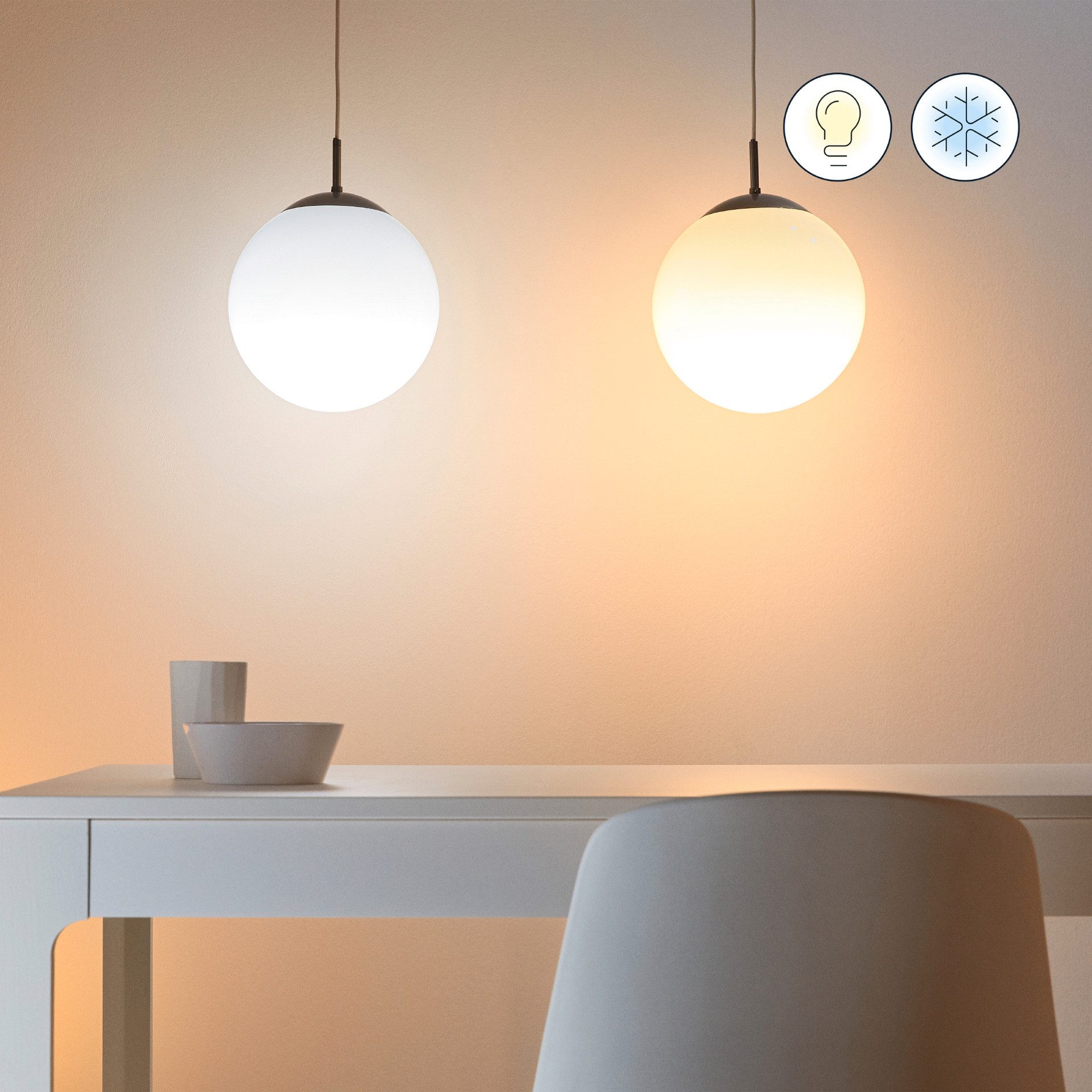 WiZ LED-Leuchtmittel White Lampe E27 Tunable 60W matt 2er Pack, E27