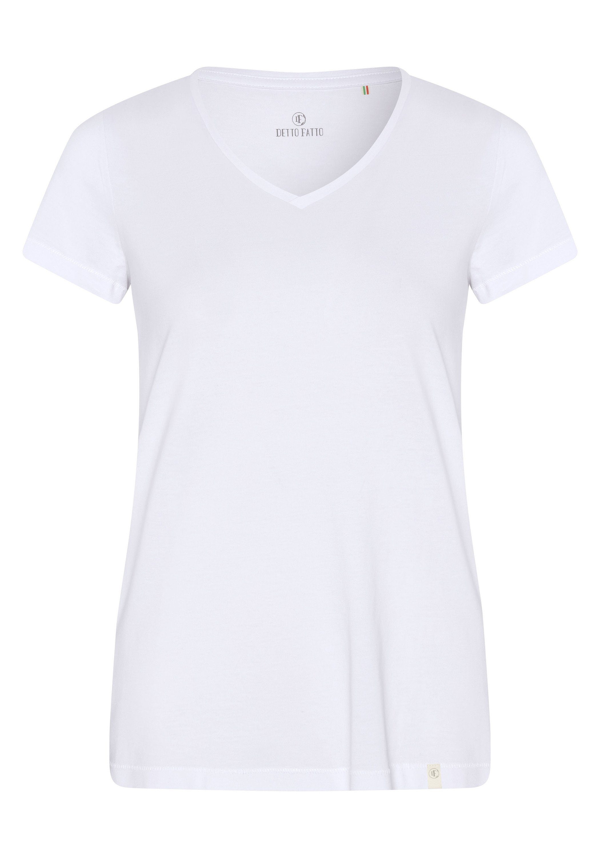Detto Fatto T-Shirt im femininen V-Neck-Design 10 White