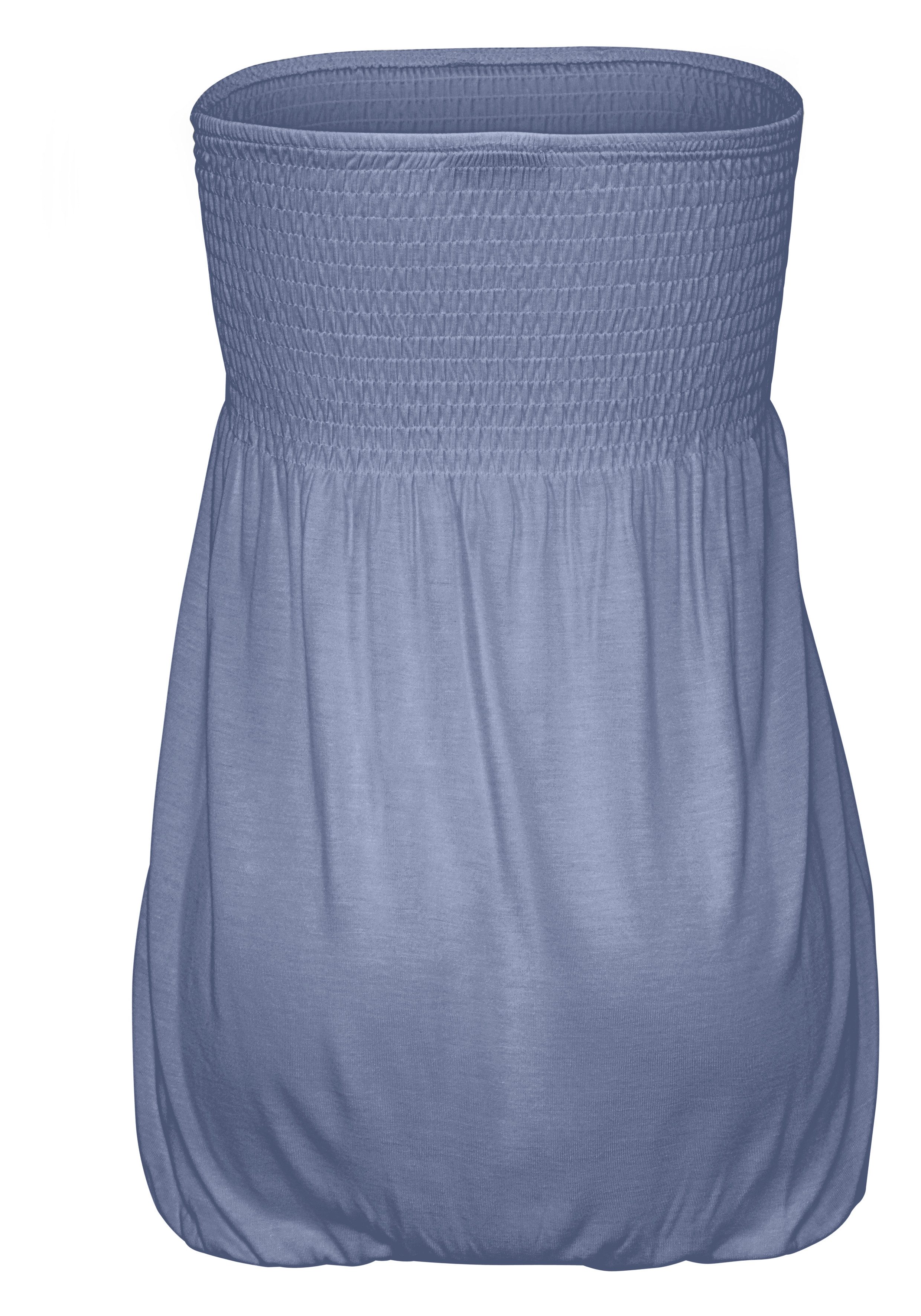 LASCANA Bandeautop mit breitem Smokeinsatz und Gummizug schulterfreies Sommertop, elastisches Jerseytop, trägerloses Strandtop – Bild 4 von 5