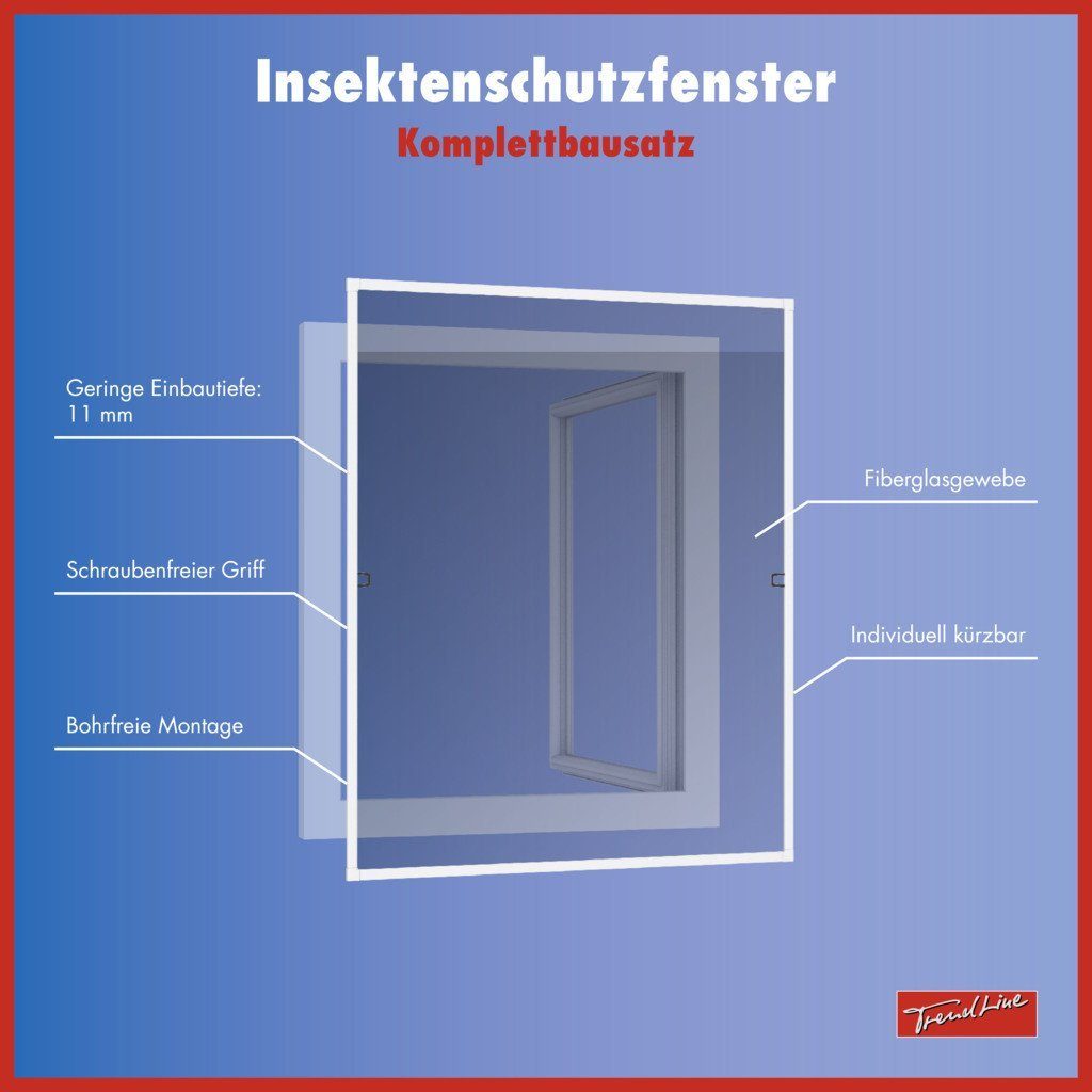 Trend Line Insektenschutz-Fensterrahmen TrendLine Fliegenschutz-Fenster 120 günstig online kaufen