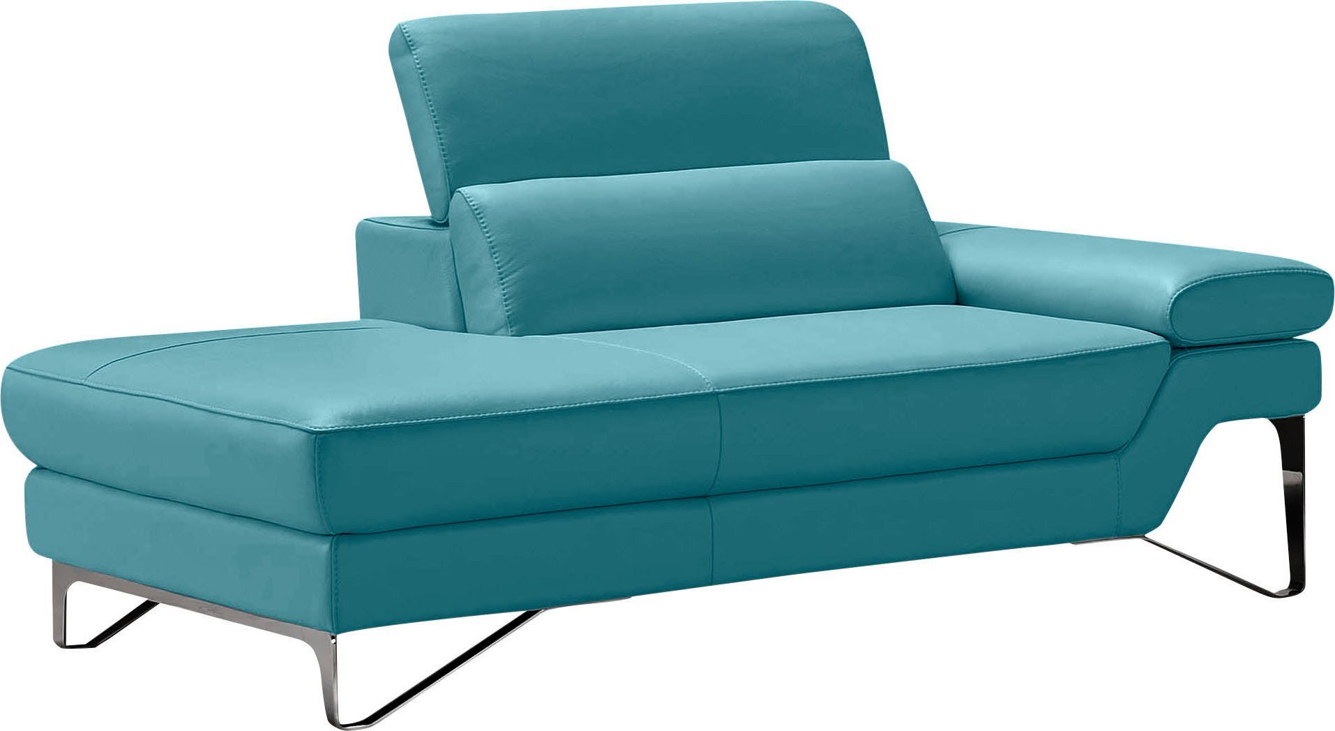 Egoitaliano Ottomane Princess, elegantes Designsofa mit erstklassigem Sitzkomfort, inkl. verstellbarem Kopfteil und edle Designmetallfüße