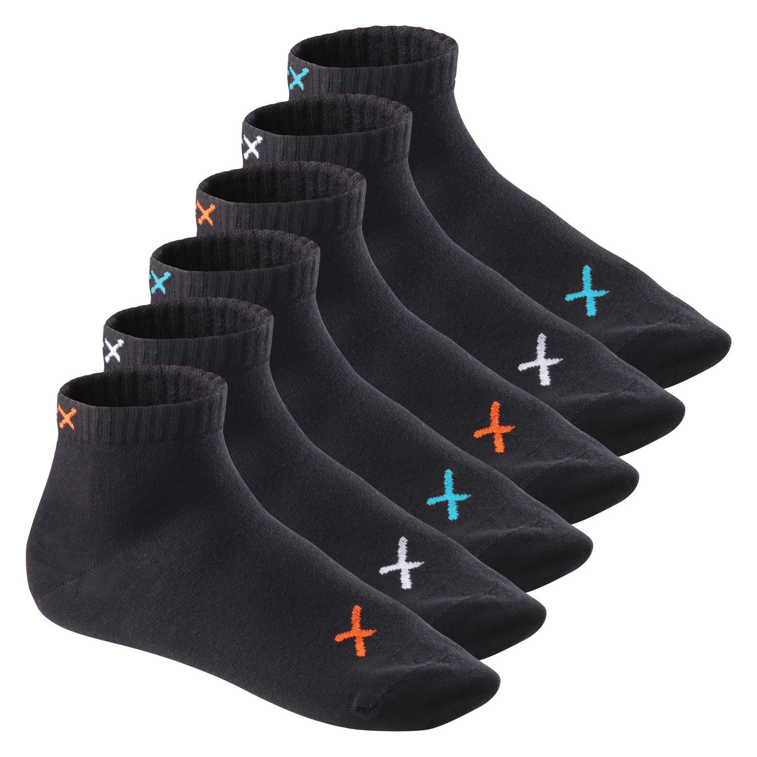 & für (6 Sneaker Paar) Mix CFLEX Lifestyle Socken Black Kurzsocken Herren Kurzschaft Damen