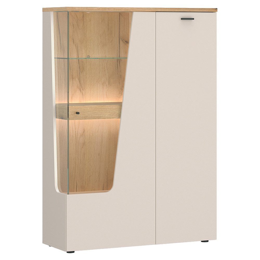 Lomadox Highboard CARMONA-129, 95 cm breit in Kaschmir & Eiche, 2-türig