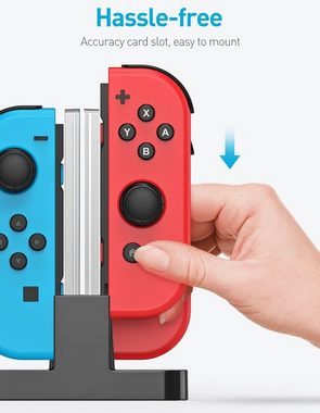 Haiaveng Ladestation für Nintendo Switch [4 in 1 Joy-Con] Joy-Con Controller Controller-Ladestation (Joy-Con Ladegerät Typ-C Kabel, mit LED-Anzeige Intelligenter Schaltung)