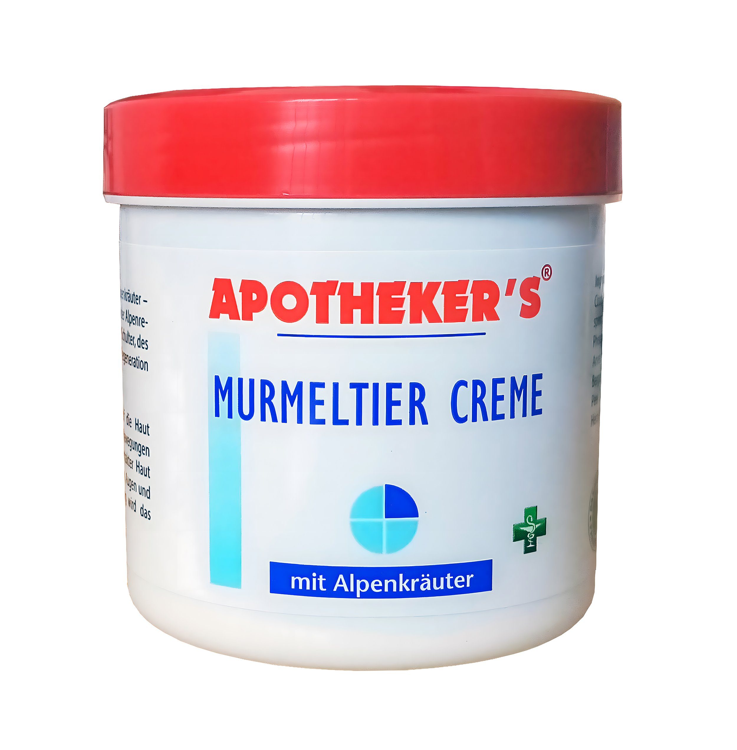 APOTHEKER'S Körpercreme MURMELTIER CREME 250ml mit Alpenkräuter Murmeltiercreme 67, für Muskeln und Gelenken Lotion Balsam