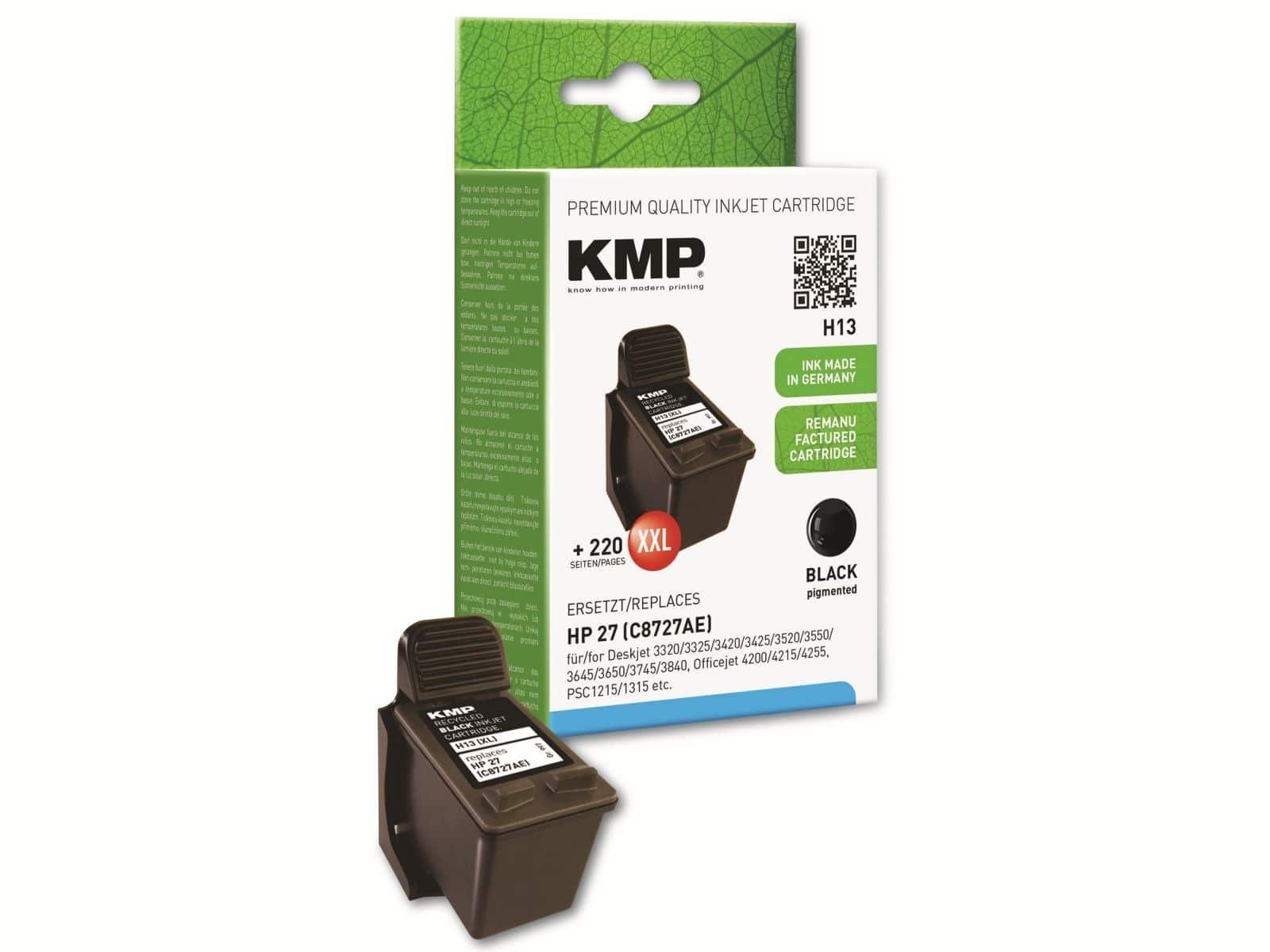 KMP KMP Tintenpatrone kompatibel für HP 27XL Tintenpatrone