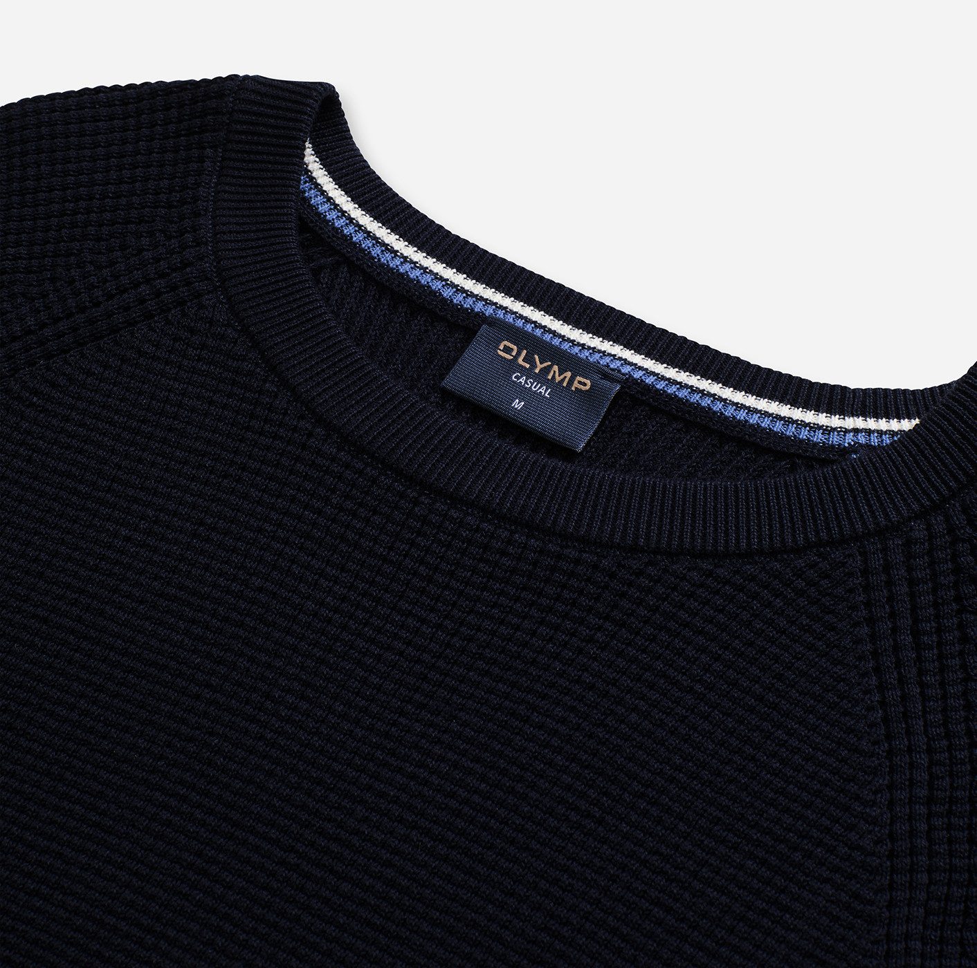 OLYMP Rundhalspullover Waffle Structure Rundhals, casual, unifarben, regula günstig online kaufen