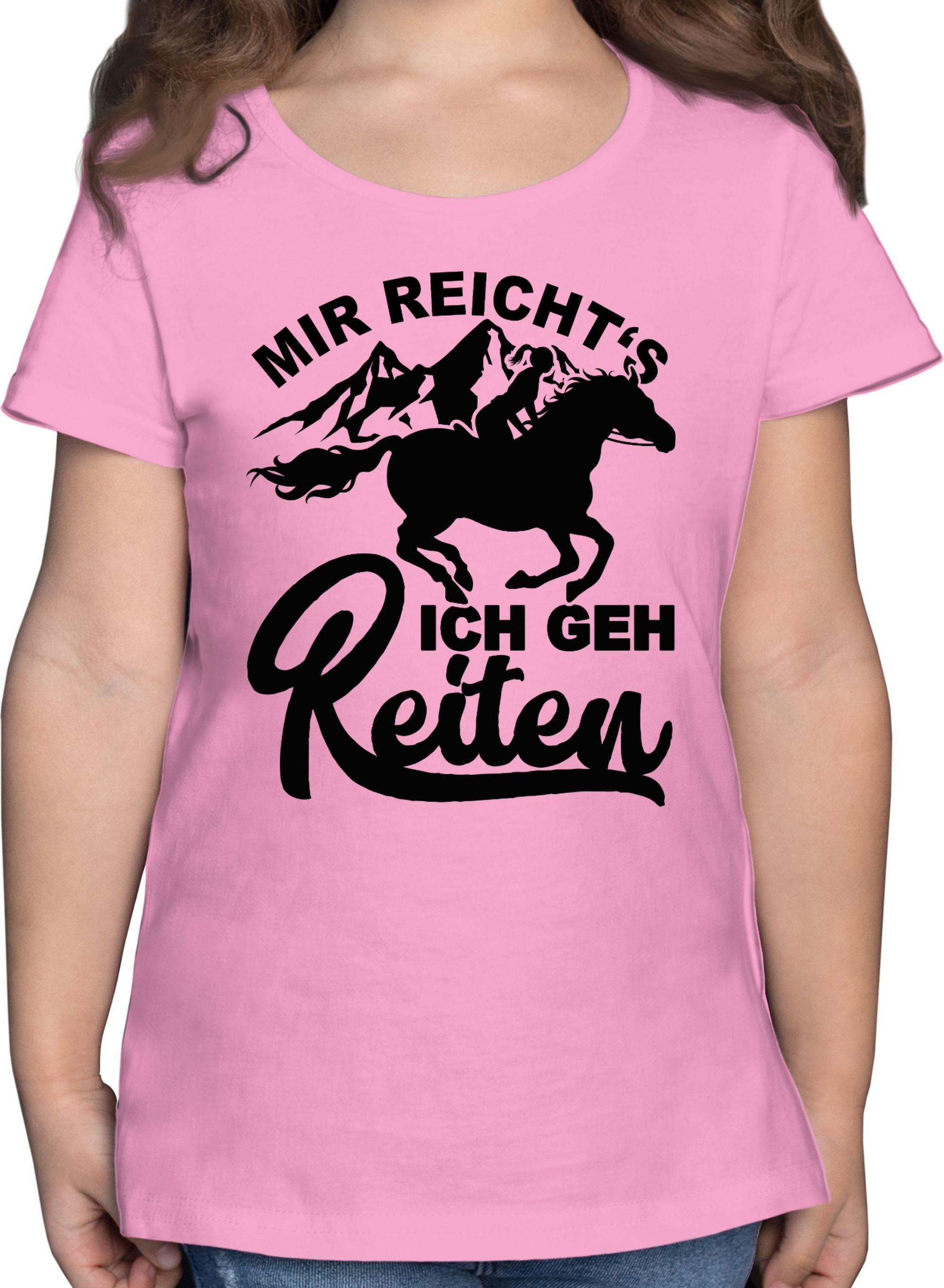Shirtracer T-Shirt Mir reicht's ich geh reiten mit Pferd - schwarz Pferd 3 Rosa