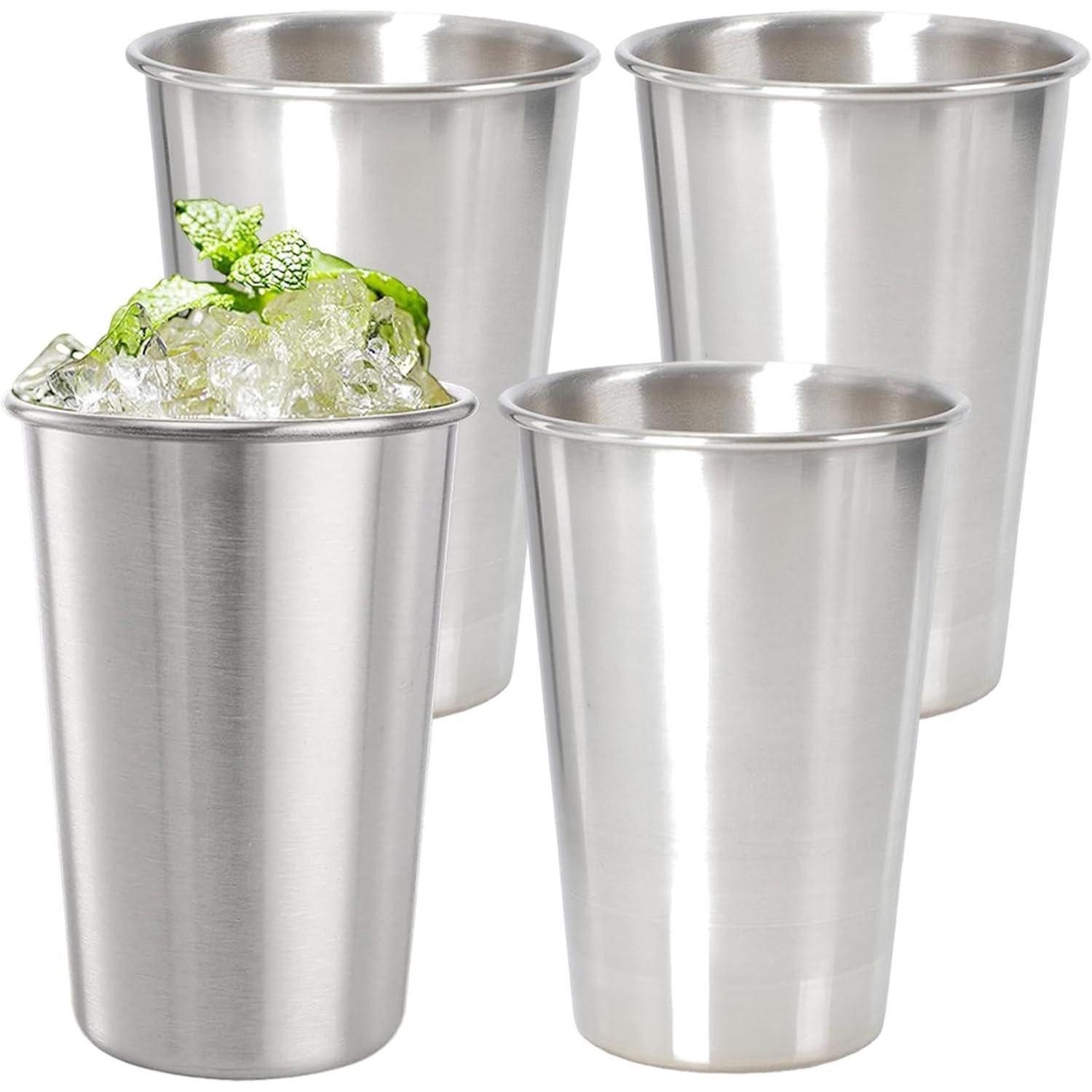 LuxusKollektion Schnapsglas Edelstahlbecher Shotgläser Schnapsbecher 4er Set 180ml-4