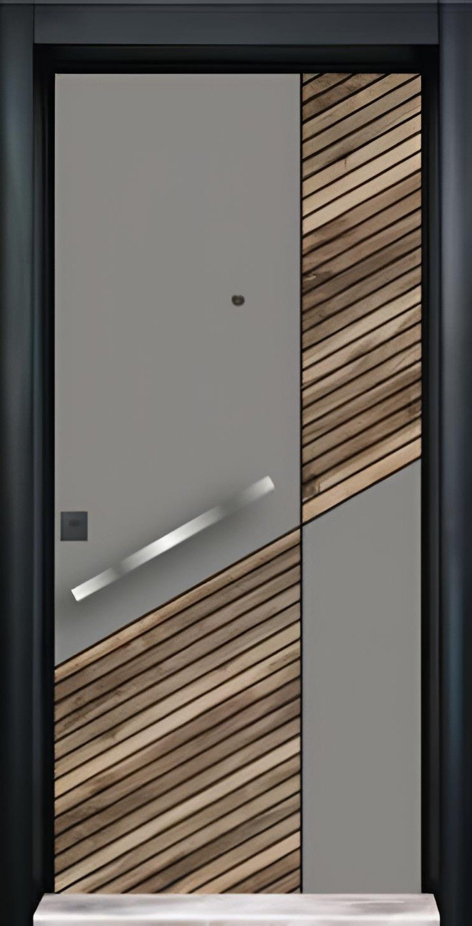 Xlmoebel Haustür Graue Eingangstür aus Aluminium und Kunststoff mit RC2-Sicherheit (Haustür, 1-St., 1x Haustür; 5x Schlüssel; 1x Griffset), Made in Europa