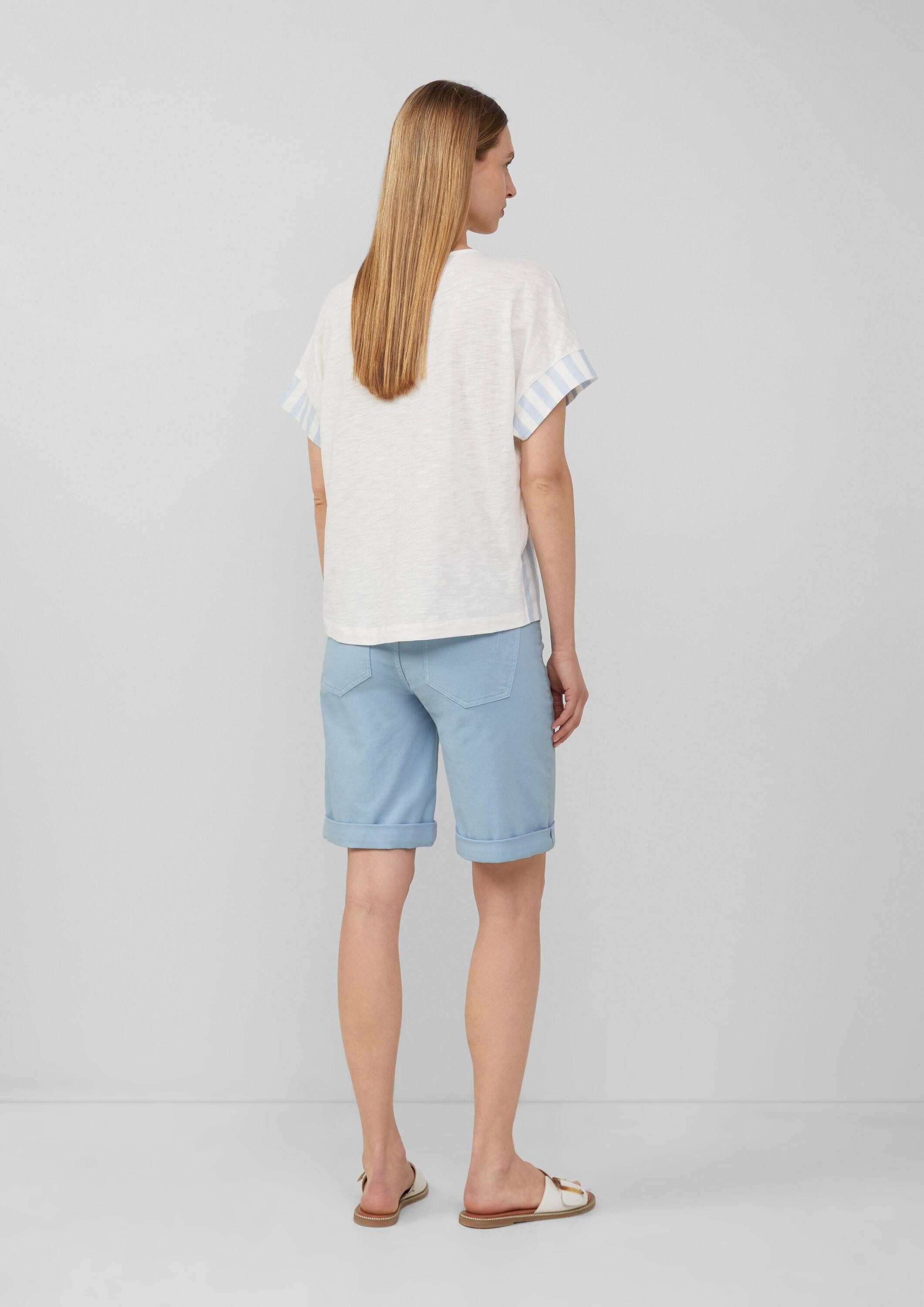 s.Oliver Kurzarmshirt T-Shirt T-Shirt im Fabricmix mit Leinenanteil