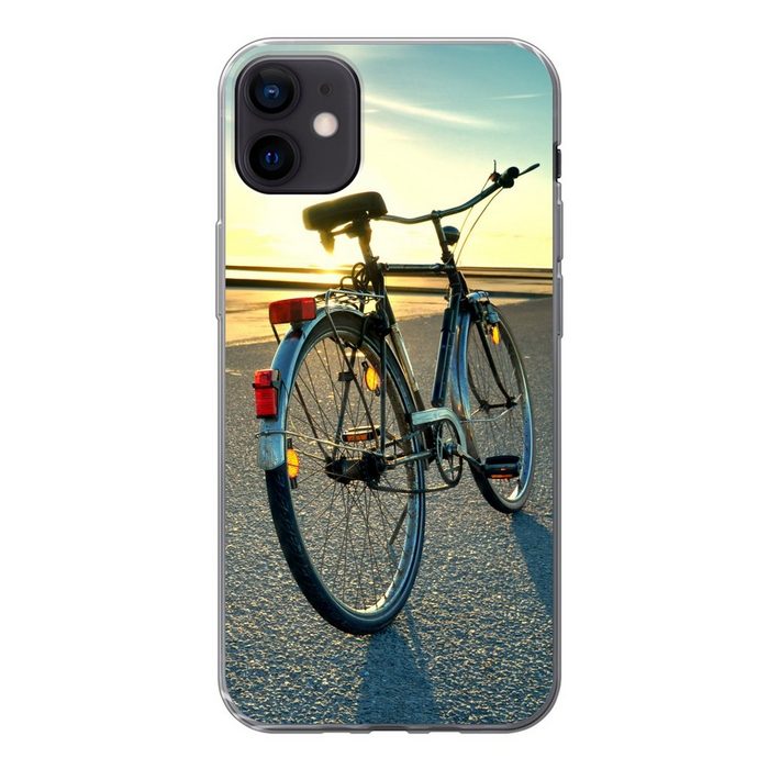 MuchoWow Handyhülle Nordsee - Fahrrad - Sonnenuntergang Handyhülle Apple iPhone 12 Mini Smartphone-Bumper Print Handy