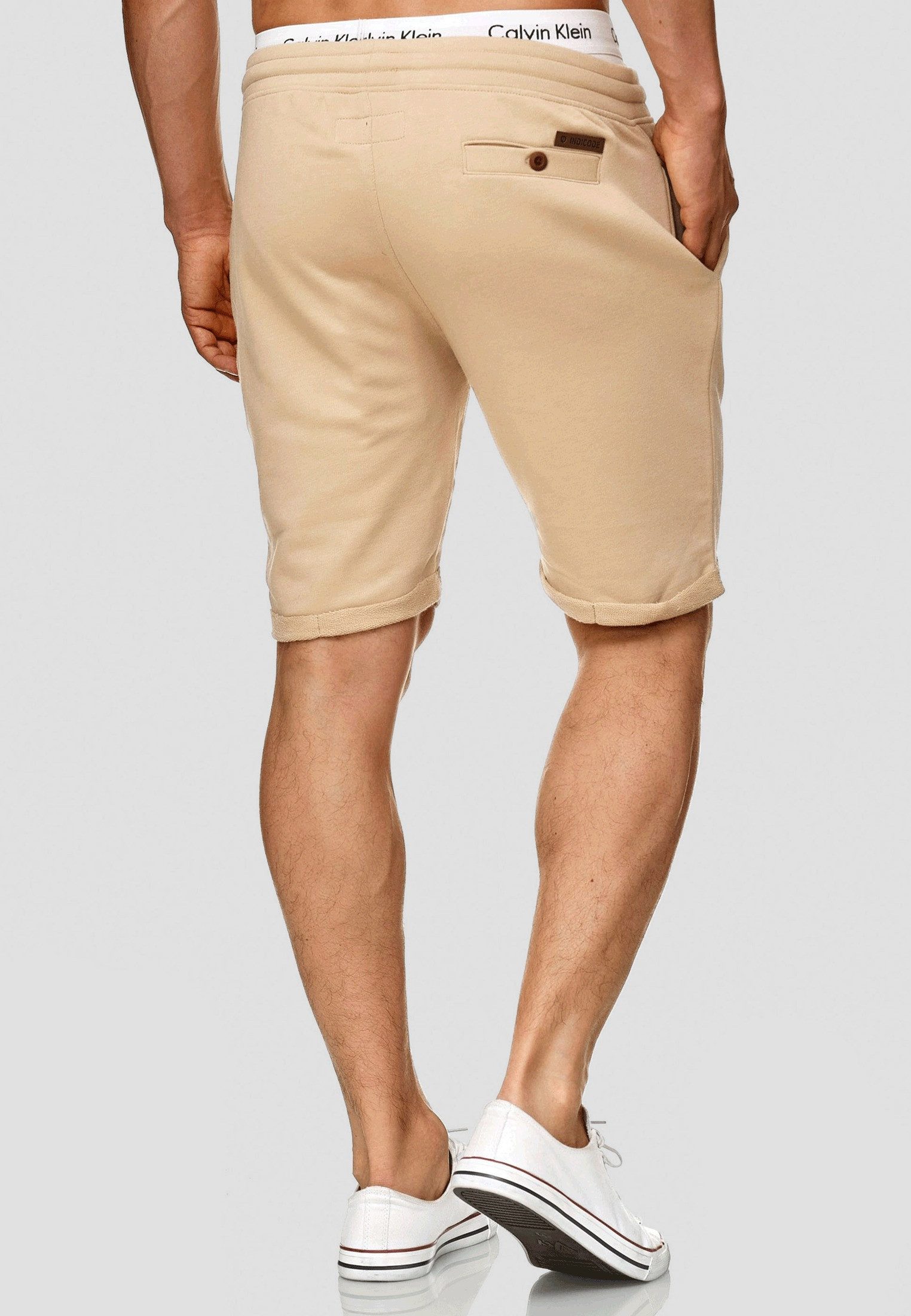 Indicode Sweatshorts Herren 2-Pack Eddy Sweat Shorts Herrenshorts elastischer Bund mit Kordelzug