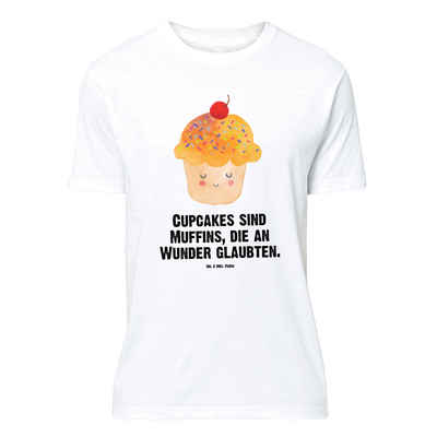 Mr. & Mrs. Panda T-Shirt Cupcake - Weiß - Geschenk, Tshirt, Gute Laune, T-Shirt, Junggesellena (1-tlg)