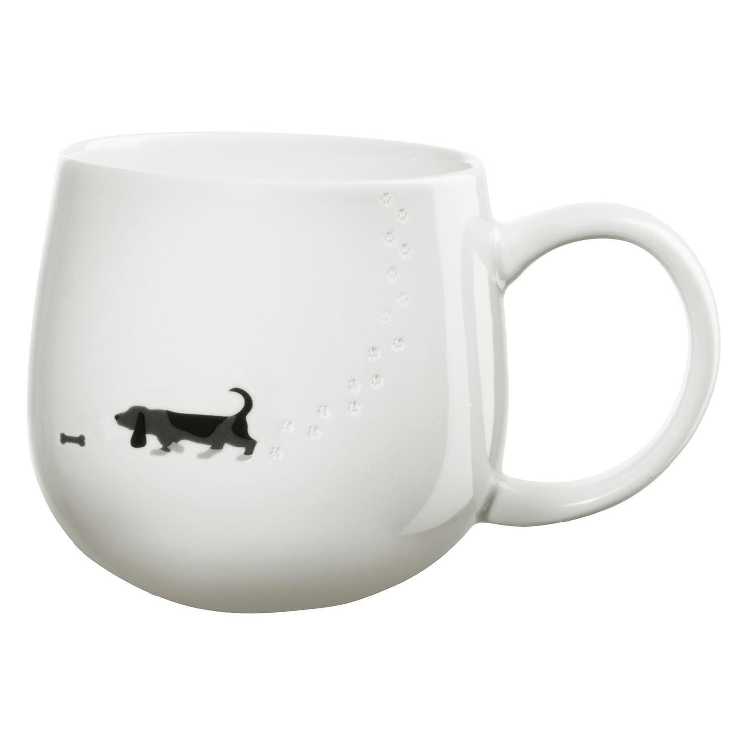 Tasse Kaffeetasse MAGU, 400 ml, Weiß, Schwarz