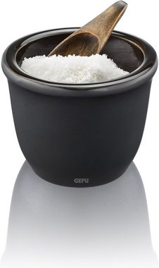 GEFU Salzbehälter X-PLOSION®, Akazienholz, Edelstahl, Steinzeug, (1-tlg), inklusive Holzlöffel