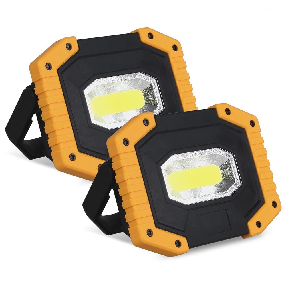 AFKSMILE LED Taschenlampe LED Baustrahler 2 Stück,Campinglampe Tragbar,Wiederaufladbare Strahler