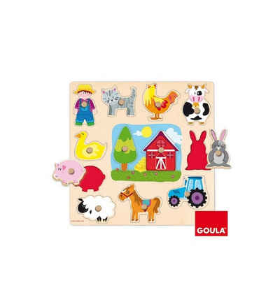 Goula Puzzle »53025 Holzpuzzle Silhouetten Bauernhof 12 Teile«, 12 Puzzleteile