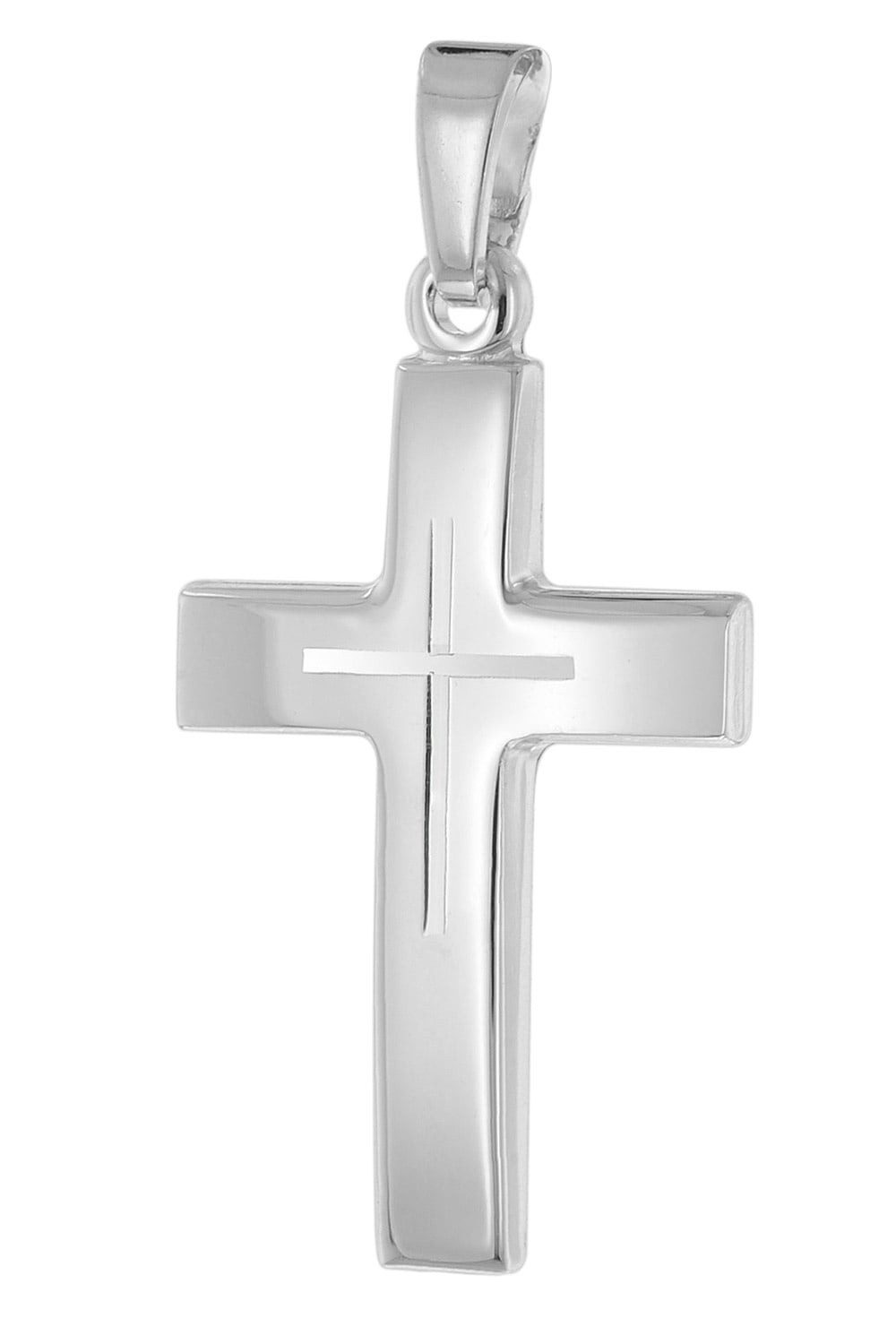 trendor Panzerkette mit Kreuz-Anhänger für & Jugendliche 925 Silber
